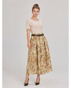 Luftiger Rock mit Print | Rock mit Gürtelschlaufen, Rock mit Taschen