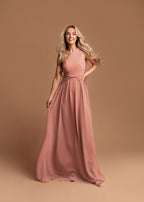 Langes asymmetrisch Kleid Rosa