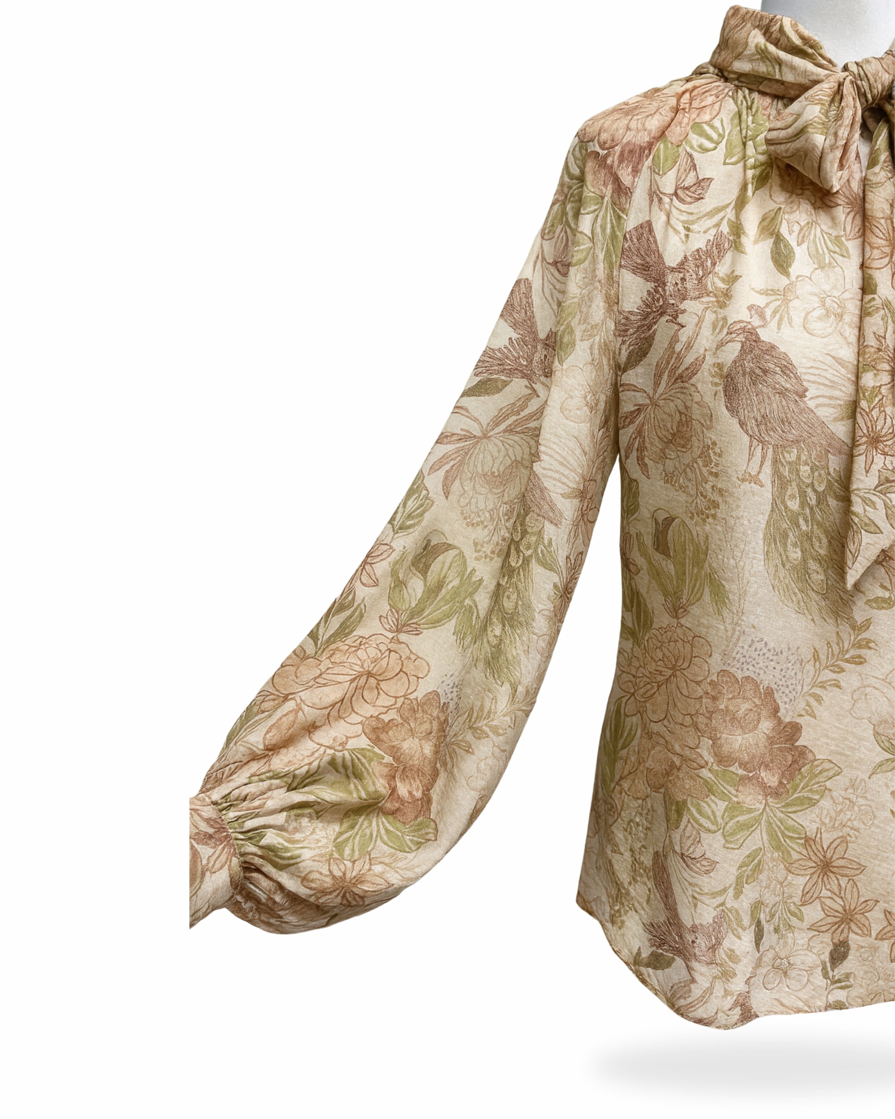 JuParo, Bluse mit Schleife, Bluse mit Flügelärmel, Bluse mit Print, Mode Pfau, Bluse mit Blumenprint