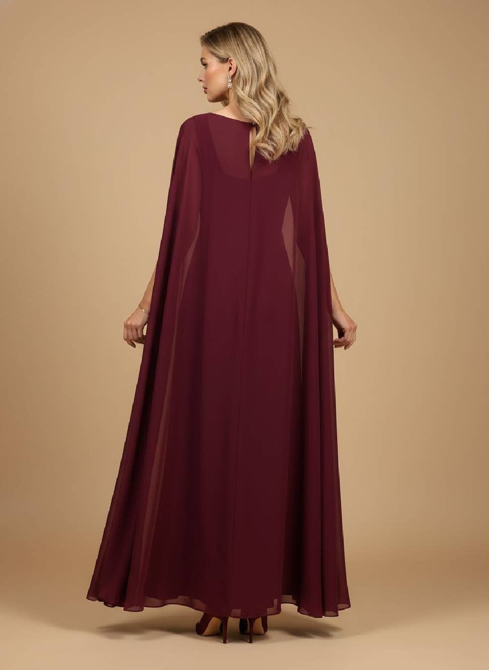 Langes Abendkleid Bordeaux