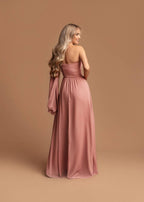 Langes asymmetrisch Kleid Rosa