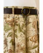 Leinenrock Damen | Boho Rock Midi | High Waist Rock Damen | Romantischer Rock | Beige Rock Damen