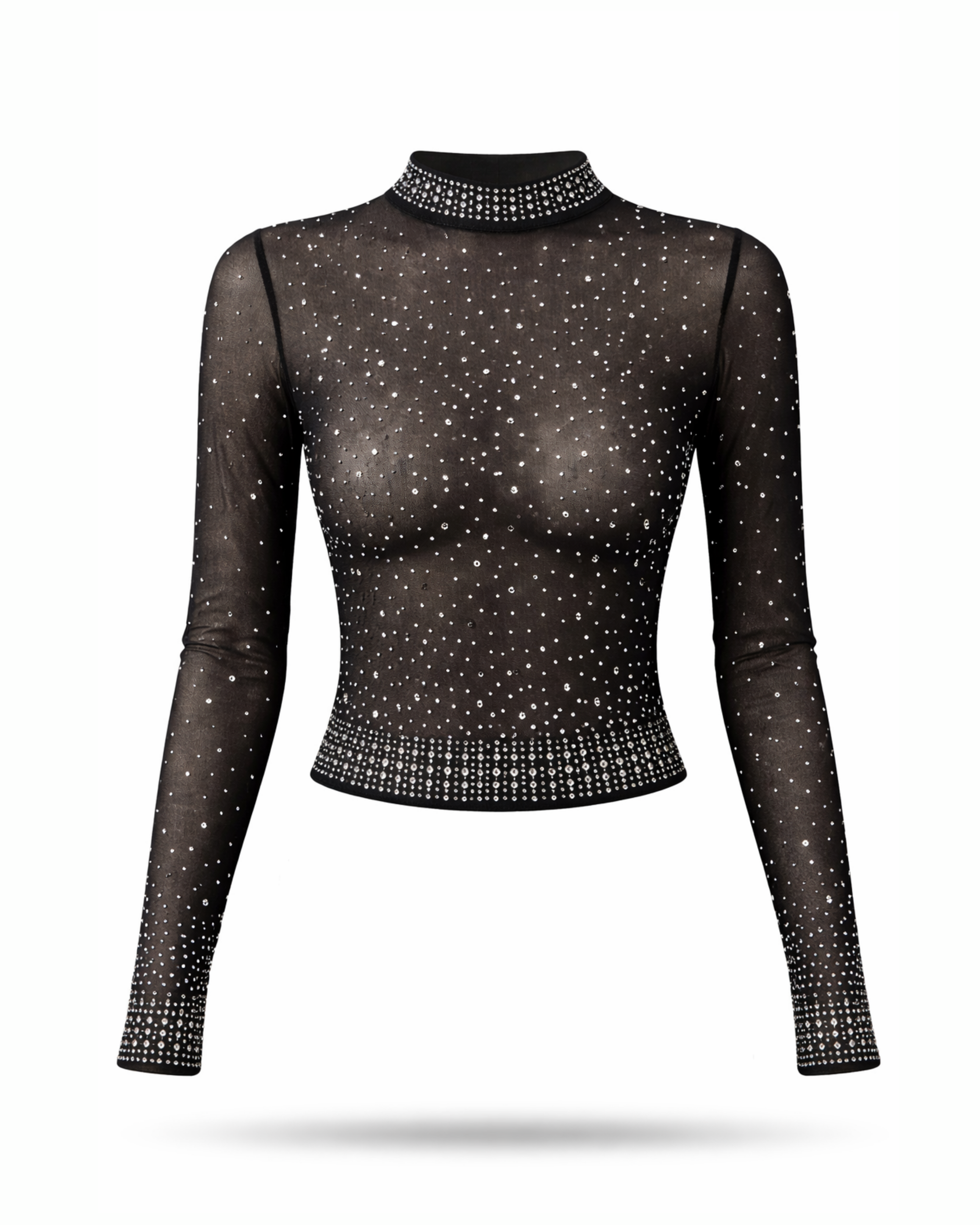 Mesh Oberteil Damen, transparentes Oberteil, Strass Oberteil Damen, Damen Top transparent, Langarm Mesh Top, elegantes Party Oberteil, Glitzer Oberteil Damen, modisches Abendtop, Oberteil mit Strasssteinen, Fashion Top Damen, trendiges Damenoberteil, Oberteil für besondere Anlässe