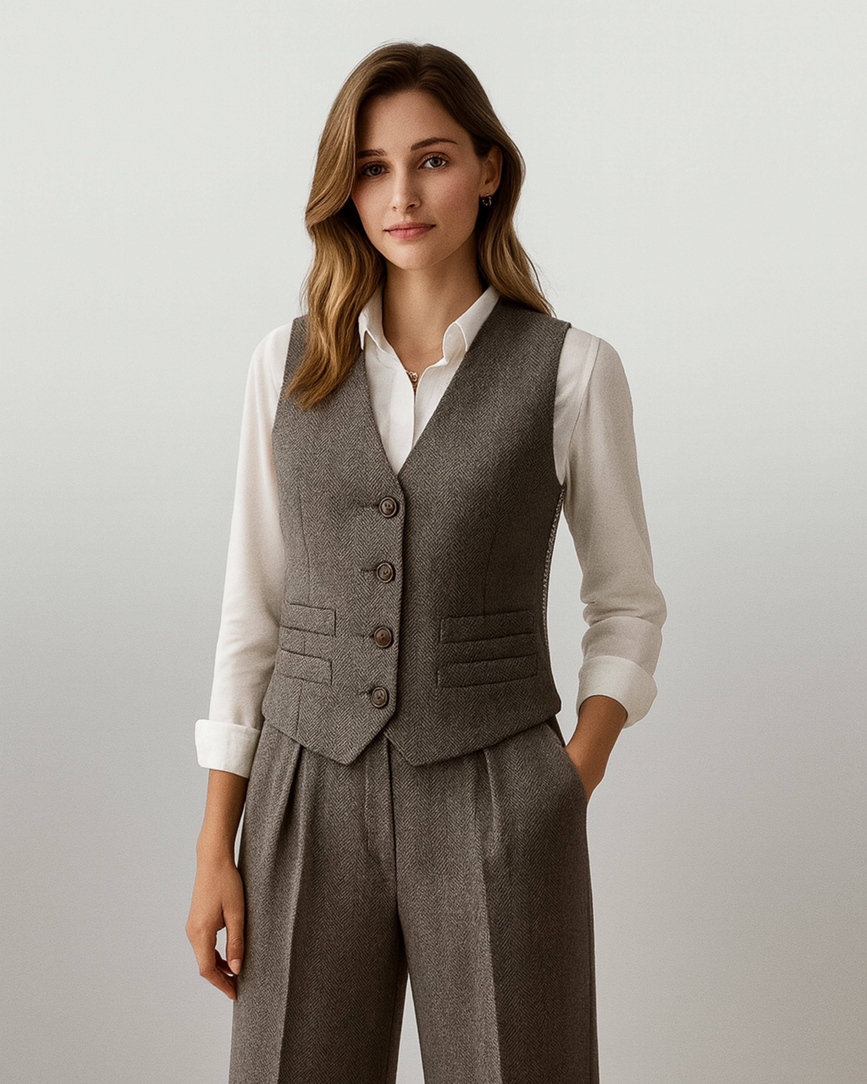Tailliert

Kontrast-Rückenstoff

Business-Look

Feminine Silhouette

Klassisch modern

Capsule Wardrobe
