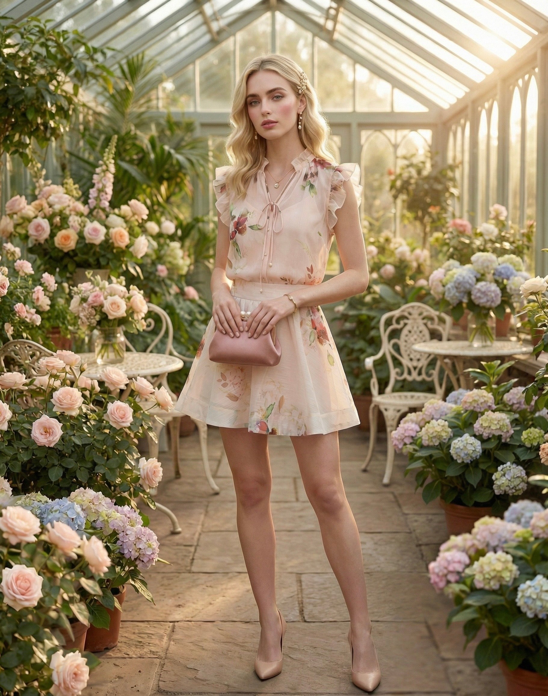 Rüschchenbluse Rosa