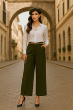 Damenhose, One Size Hose Damen, weite Hose, Culotte, Palazzo Hose, Hose mit Gürtel, grüne Hose Damen, High Waist Hose, Hose Made in Italy, modische Hose Damen, elastischer Bund, Sommerhose Damen, elegante Hose, Streetstyle Damen, Viskose Hose, bequeme Damenhose, Hose für Alltag, Hose für Büro, pflegeleichte Hose, modetrend Damen
women's wide leg pants, one size pants, green palazzo pants, high waist trousers, Italian fashion pants, loose fit pants, casual chic pants, viscose pants, pants with belt, stylish 