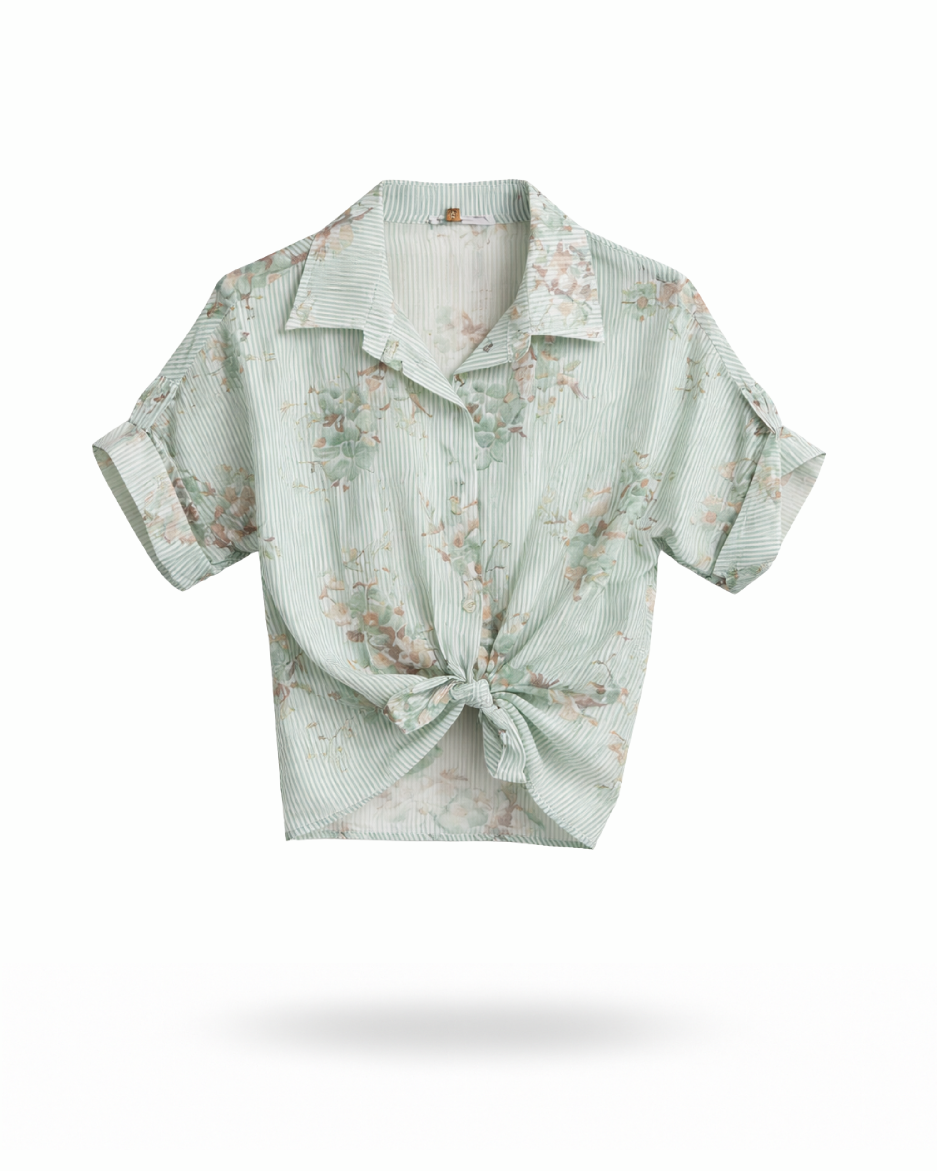 Bluse Blumen Mint
