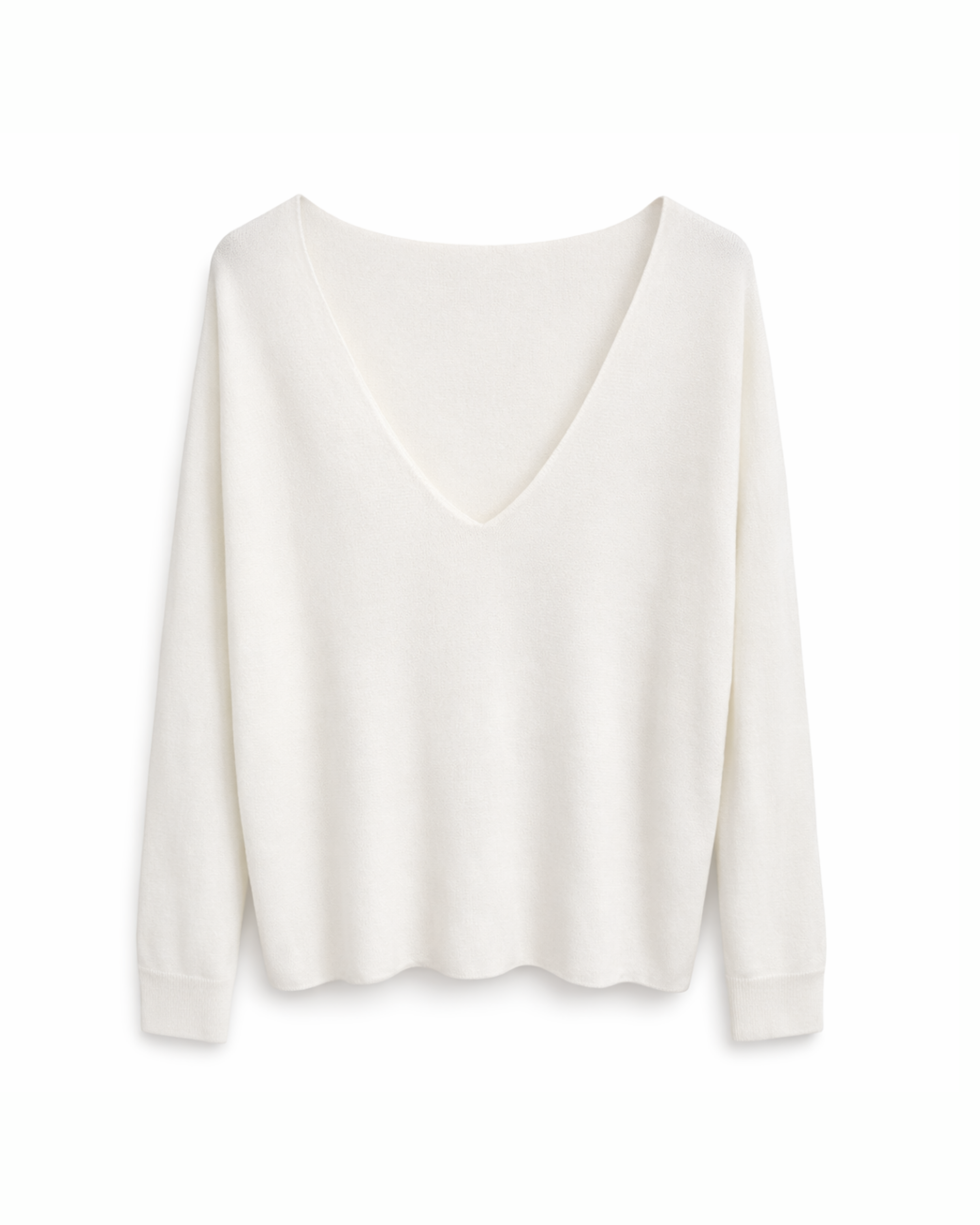 Longshirt V-Ausschnitt Weiß