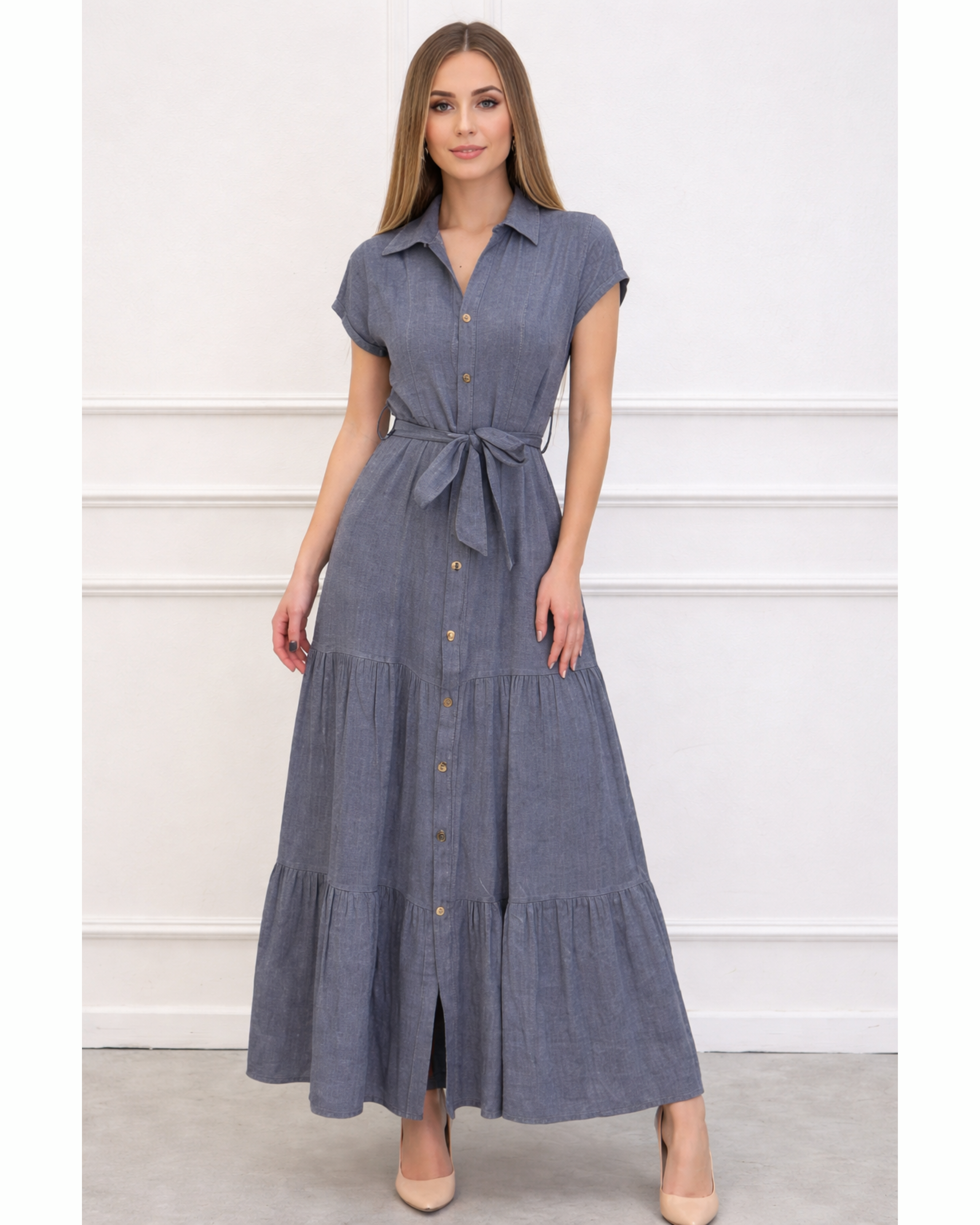 Langes Kleid Jeanslook