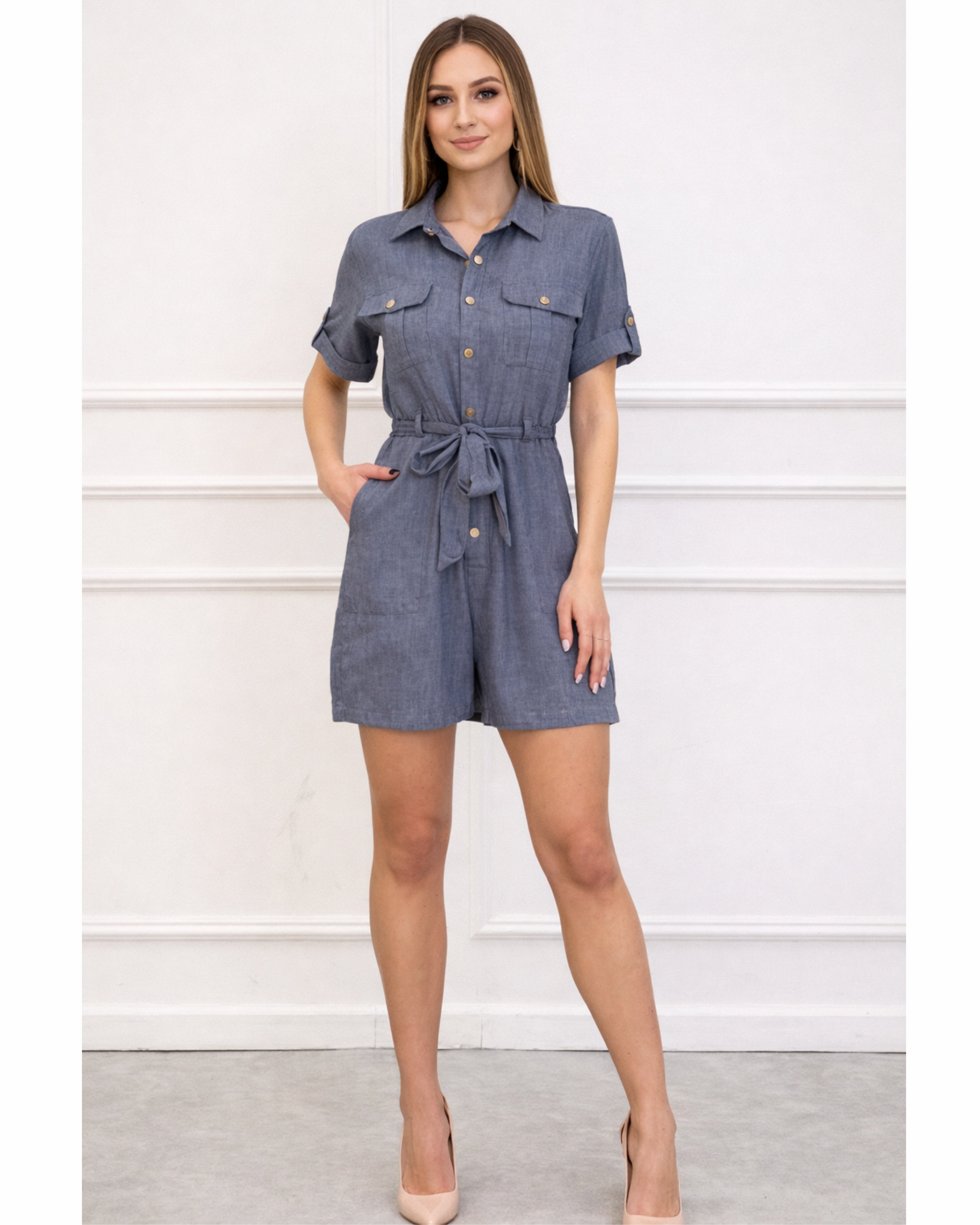 Kurzer Jumpsuit Jeanslook
