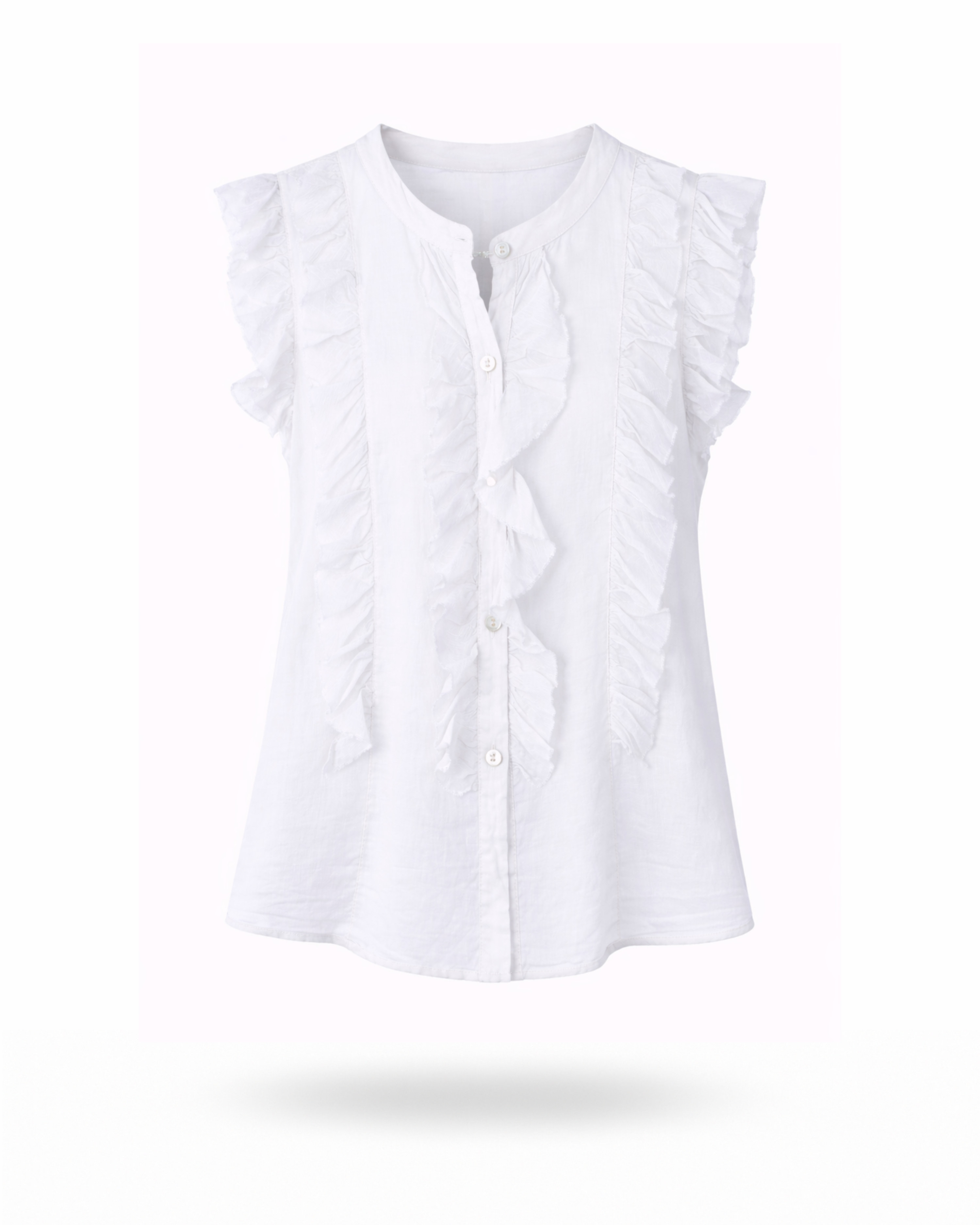 Rüschchenbluse Weiß