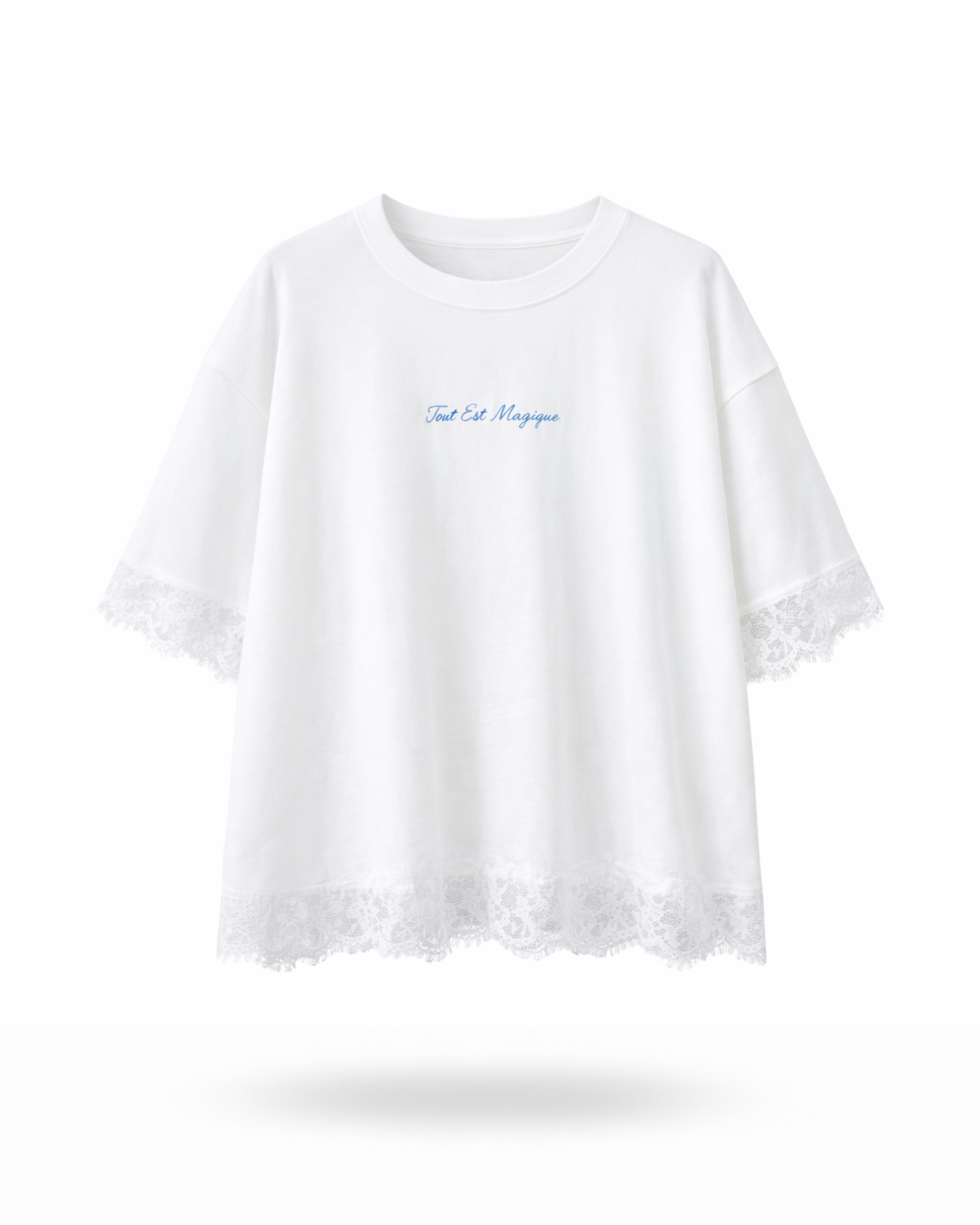 Shirt mit Spitze weiß