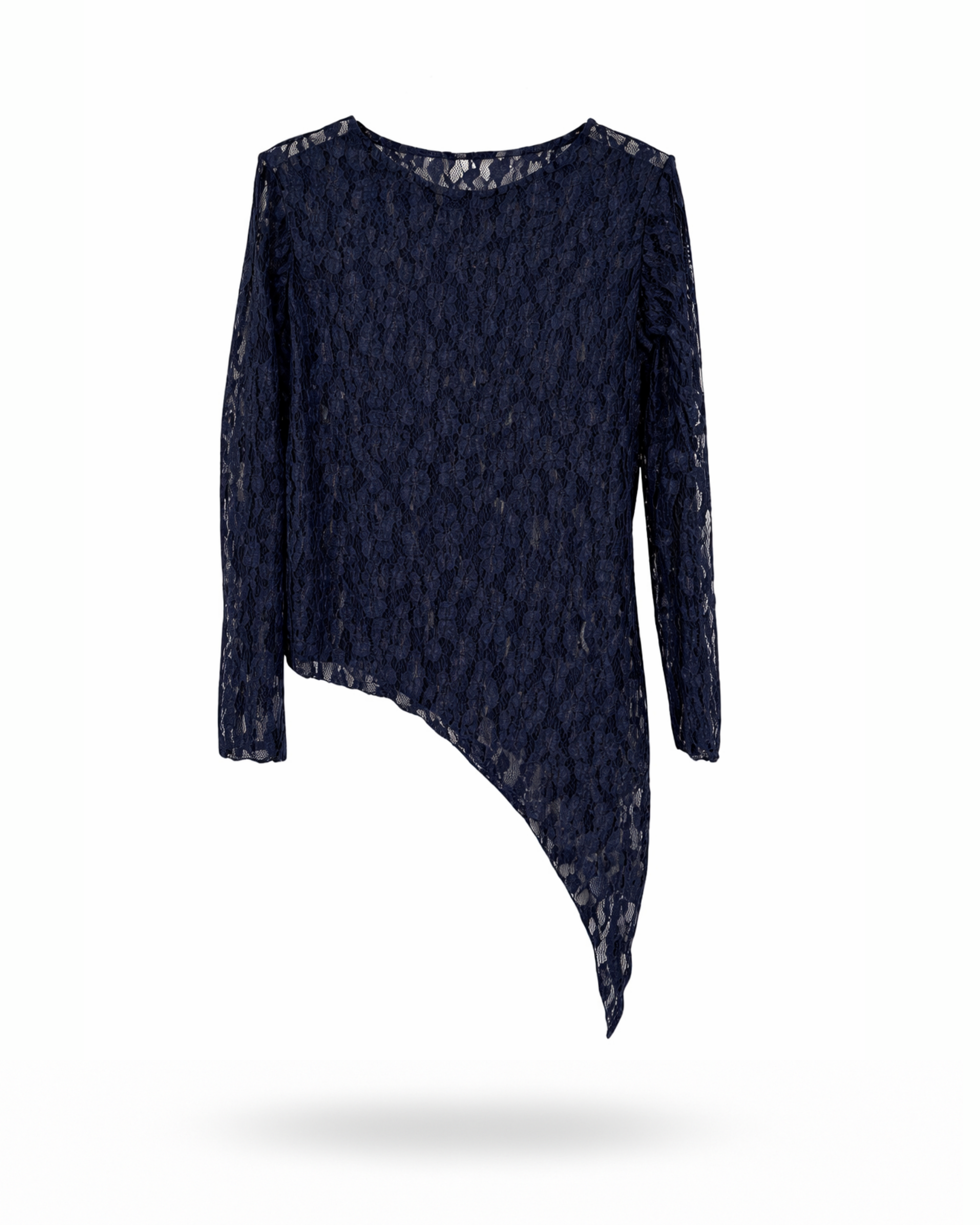Asymmetrisches Spitzenoberteil Dunkelblau