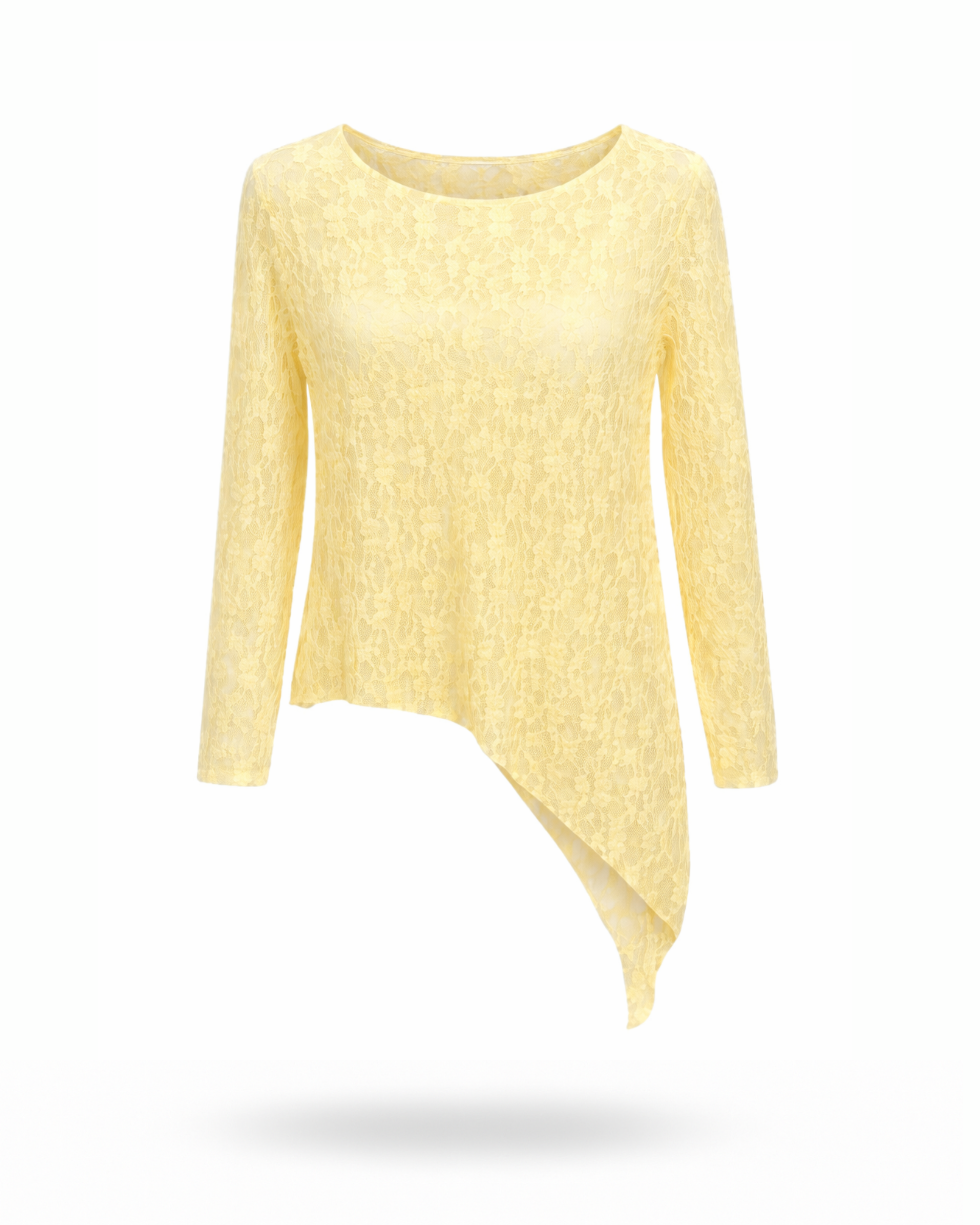 Asymmetrisches Spitzenoberteil Gelb