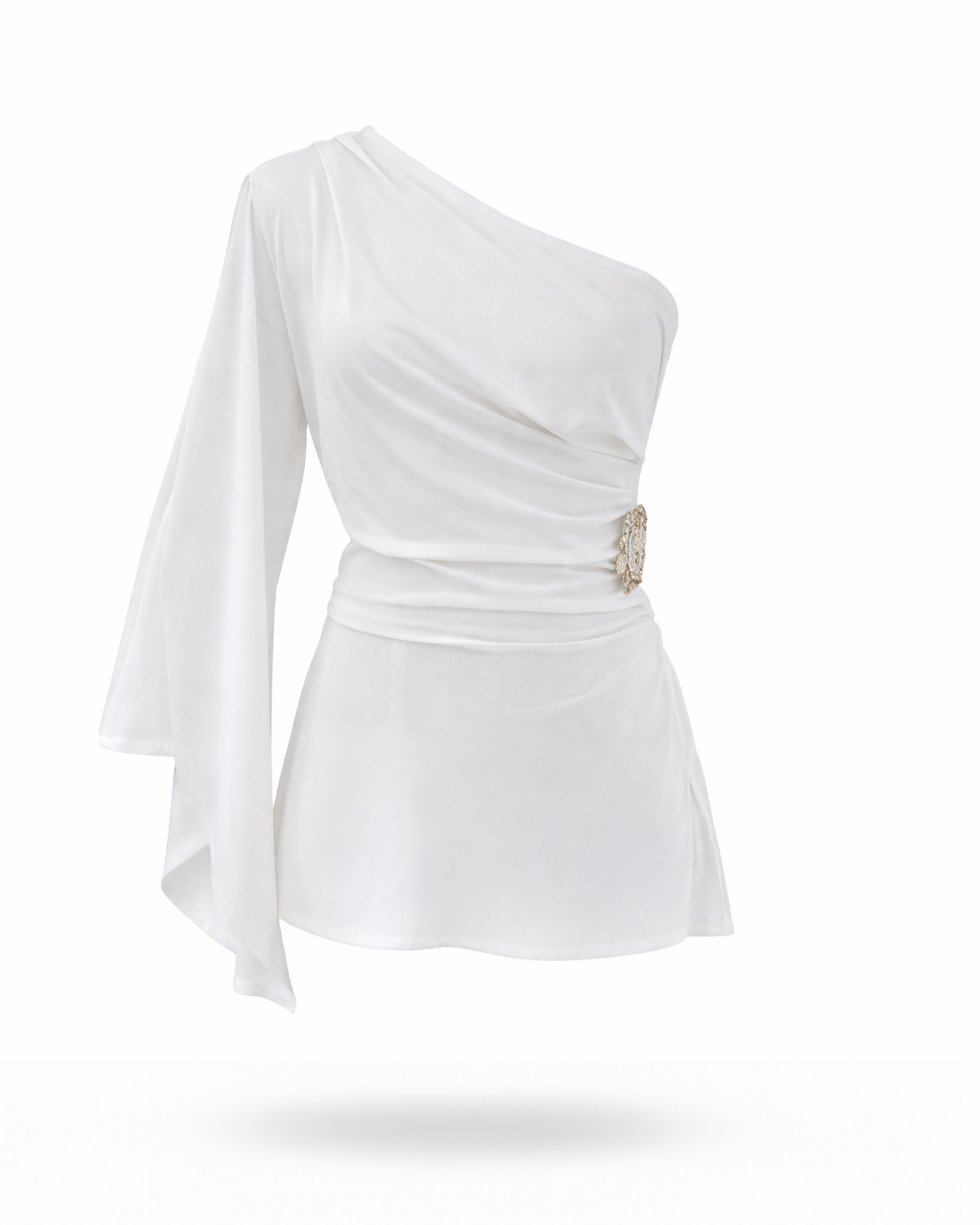 One Shoulder Shirt Weiß