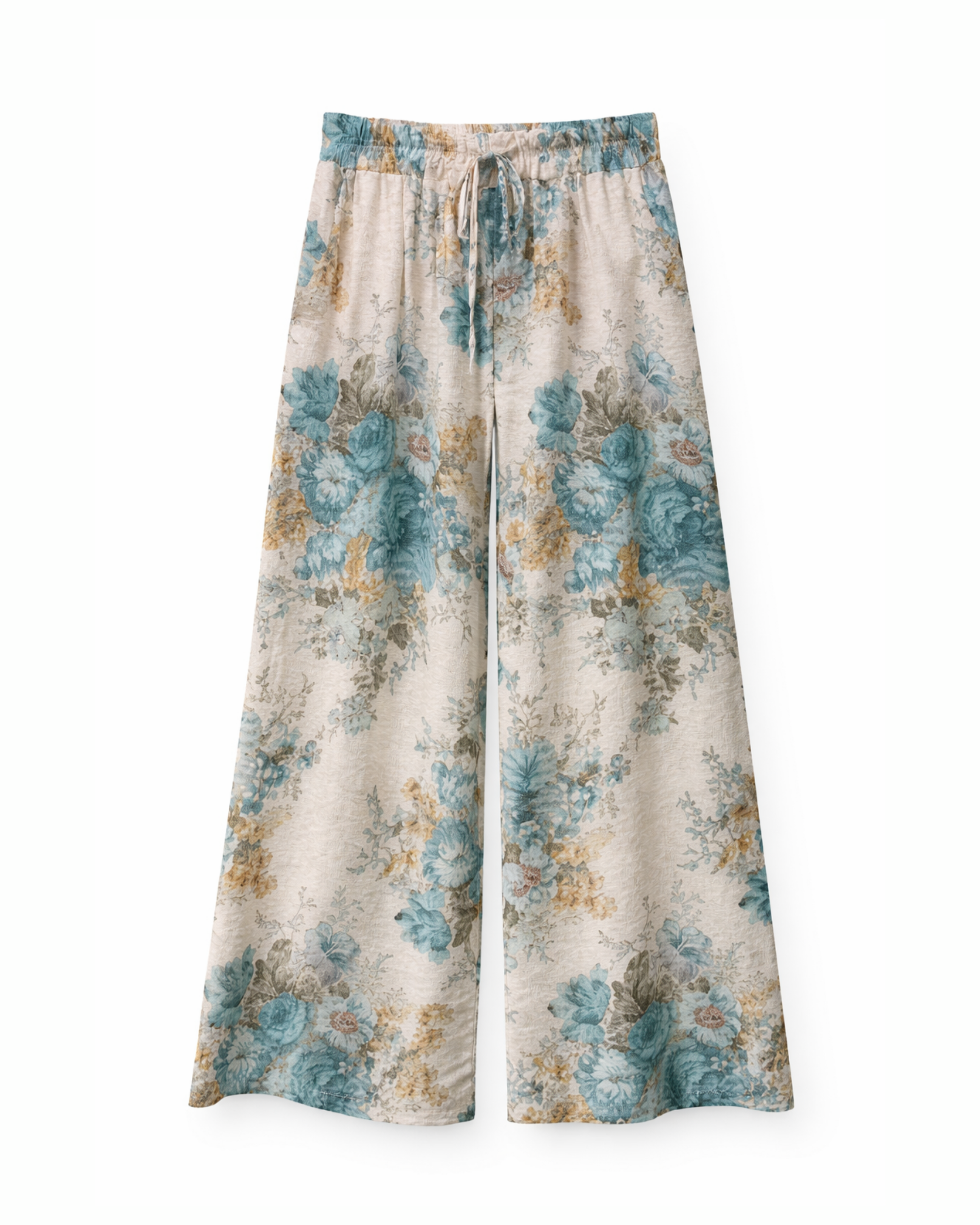Florale Sommerhose Blau