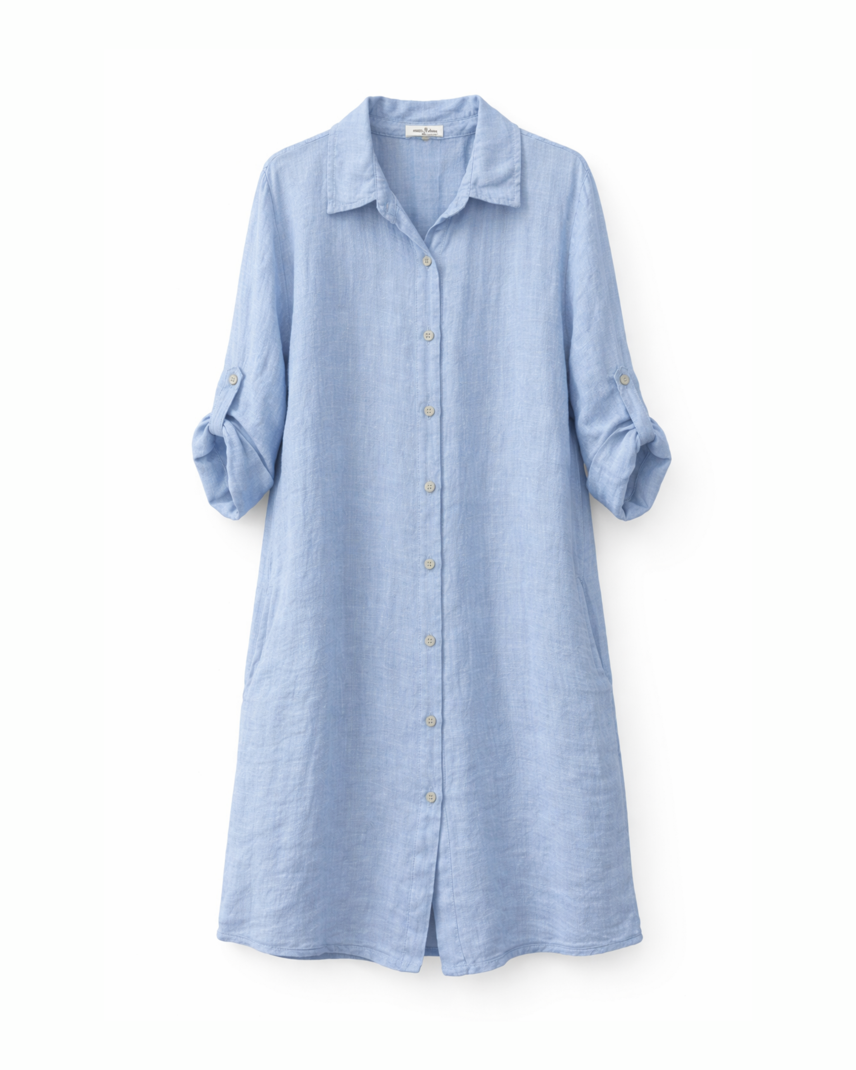 Leinen Hemdkleid Blau