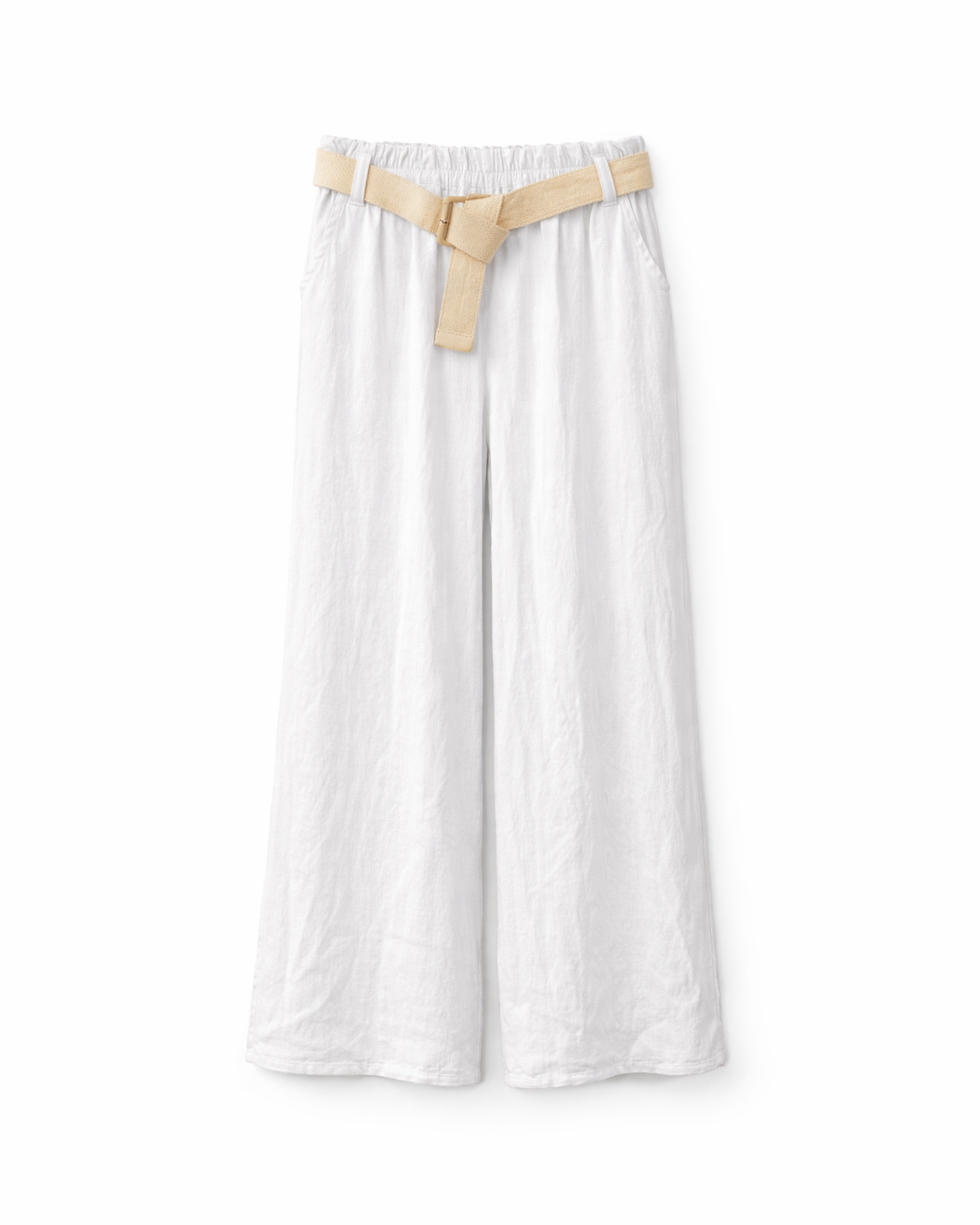 Leinenhose mit Gürtel Weiß