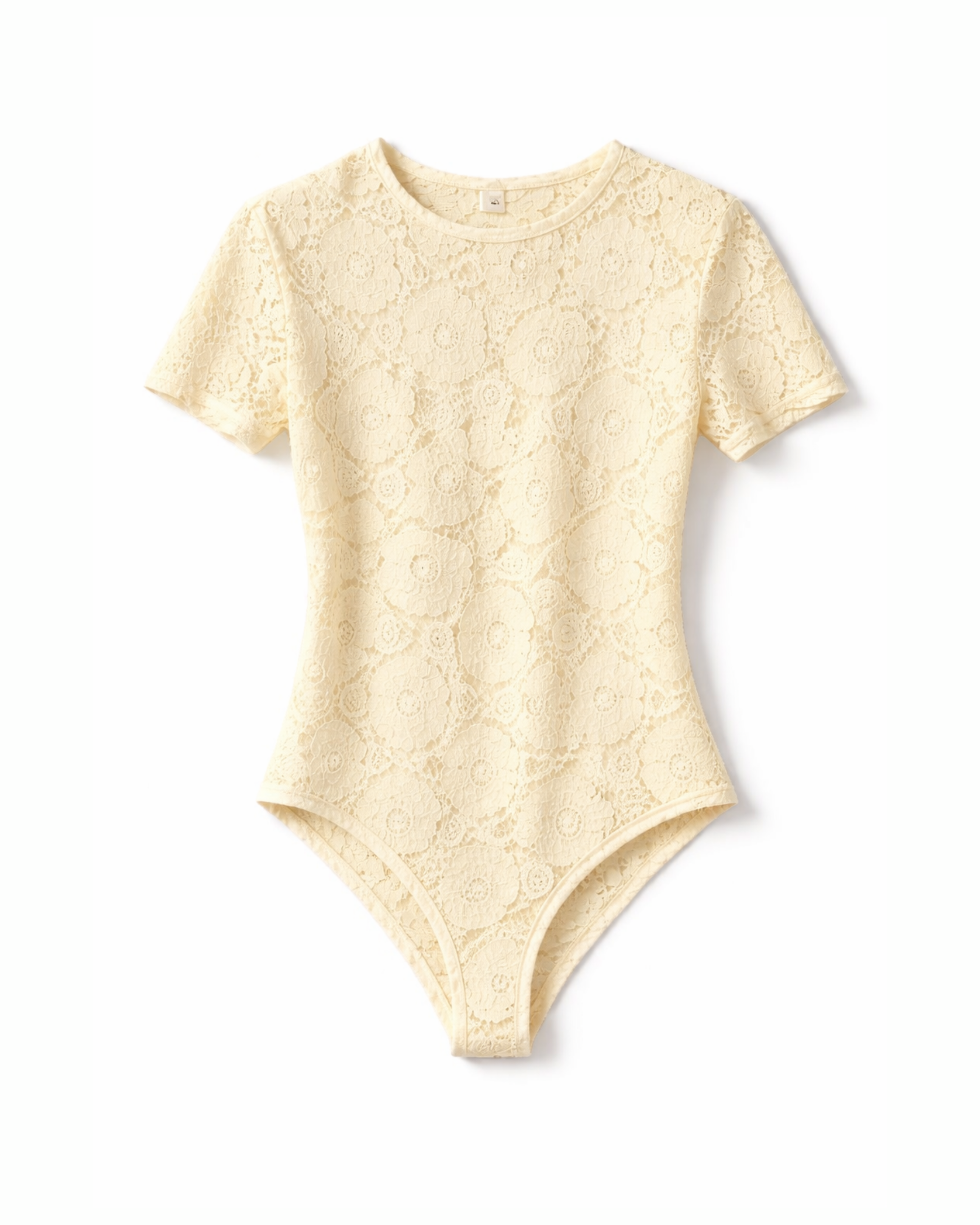 Body Kurzarm Spitze Gelb