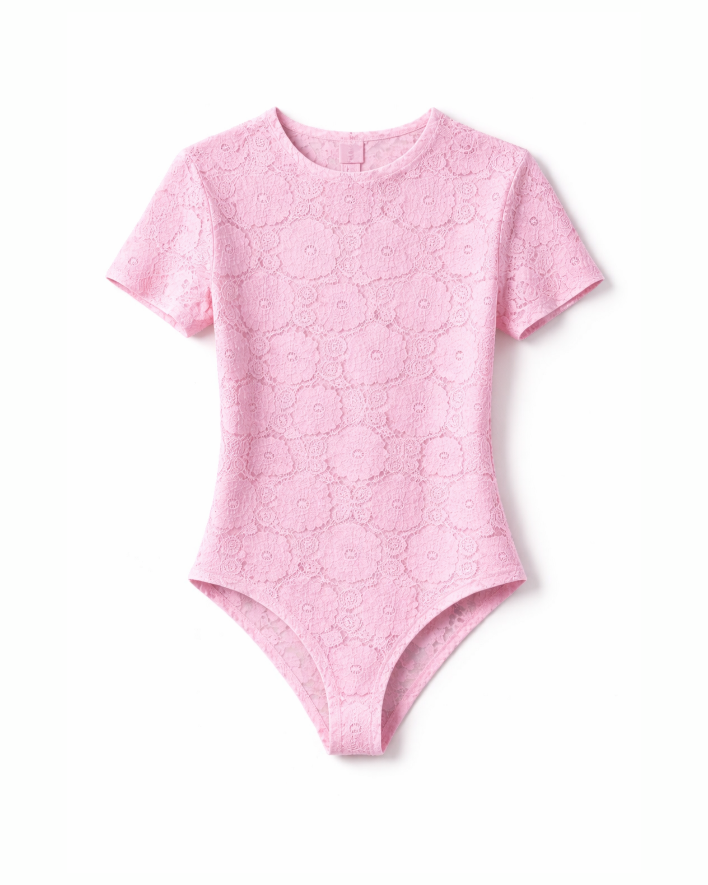 Body Kurzarm Spitze Rosa