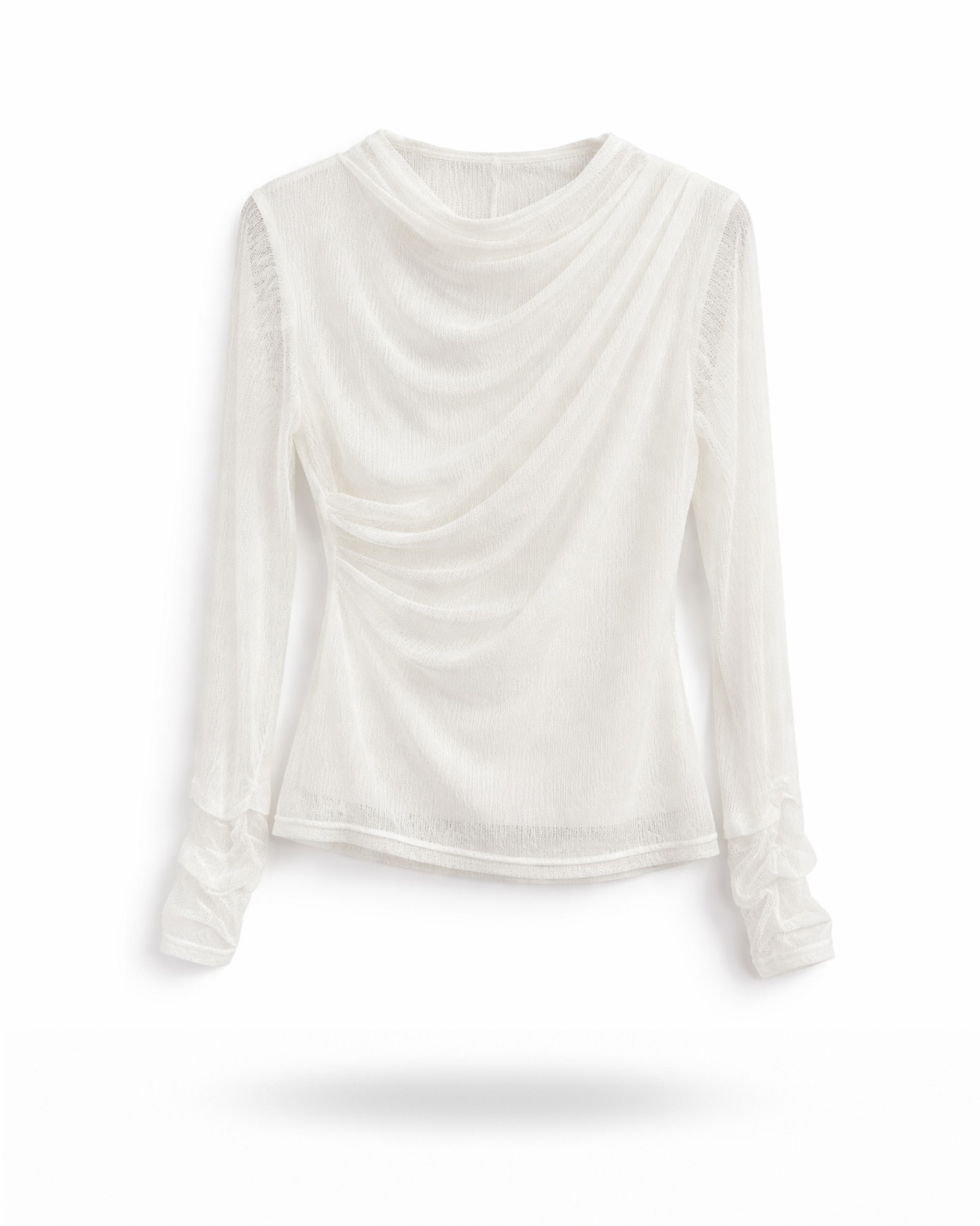 Bluse Raffung Weiß