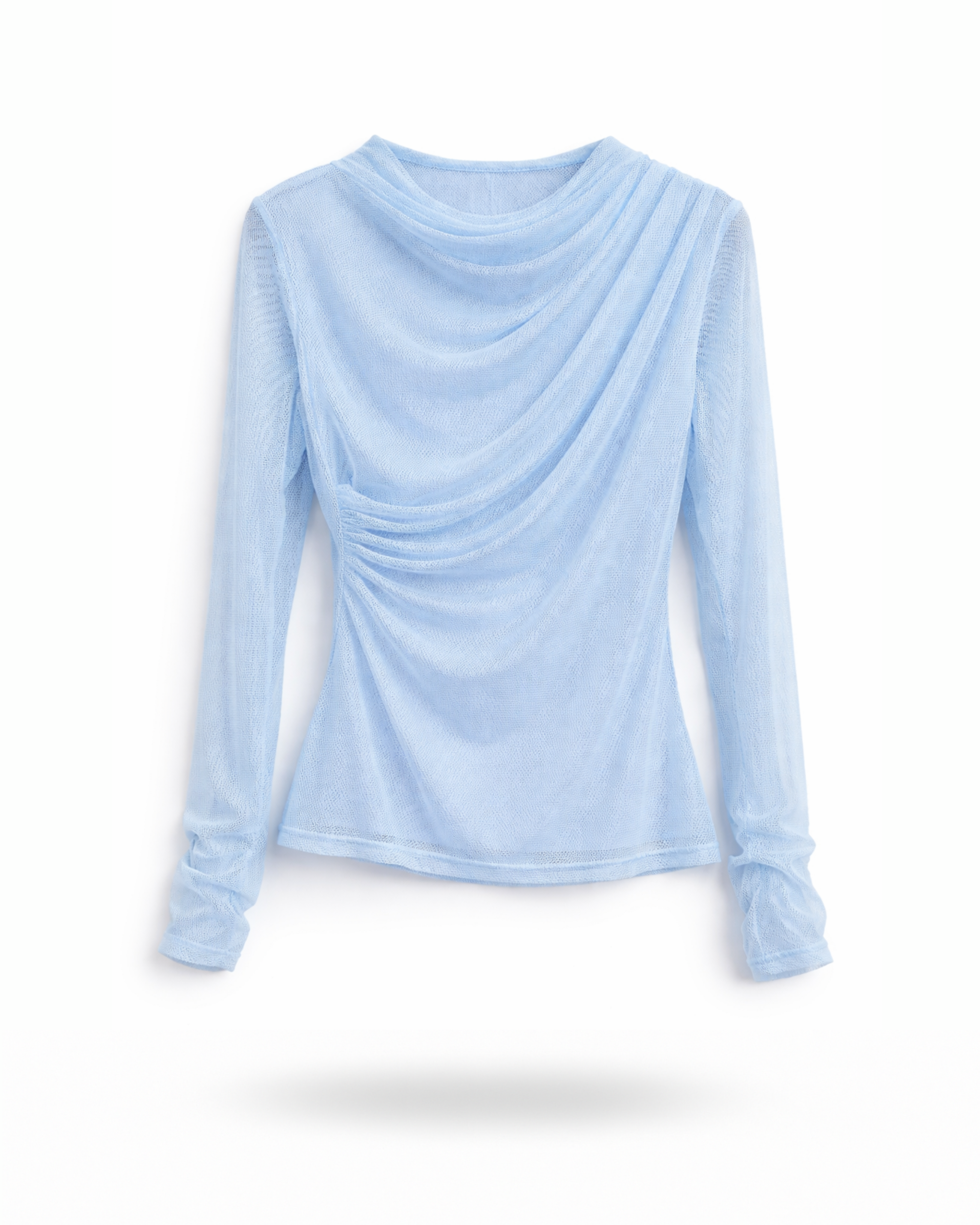 Bluse Raffung Blau