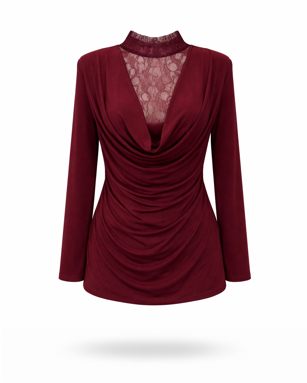 Curvy Shirt Waterfall Bordeaux