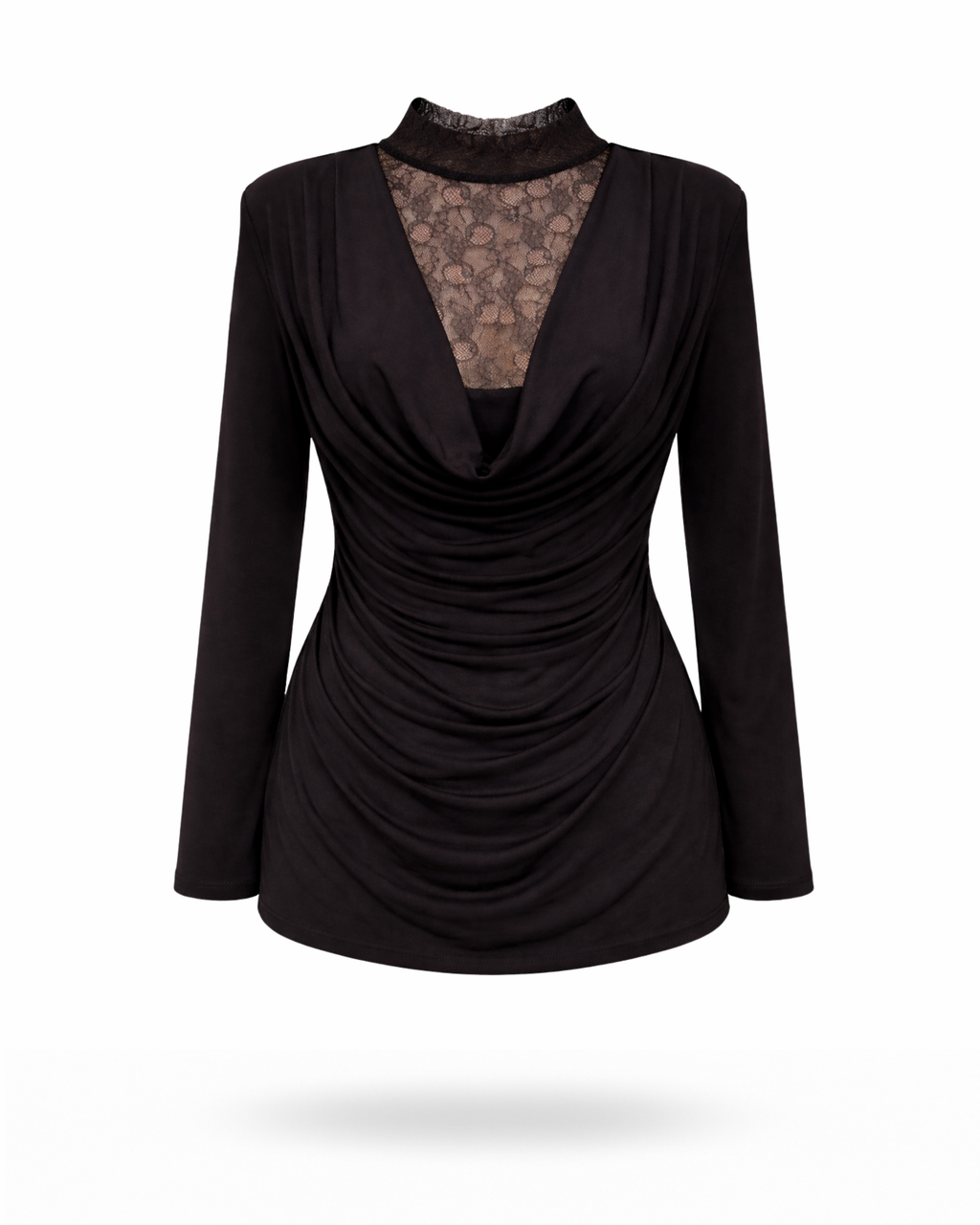 Curvy Shirt Waterfall Schwarz