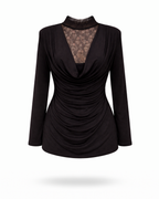 Curvy Shirt Waterfall Schwarz