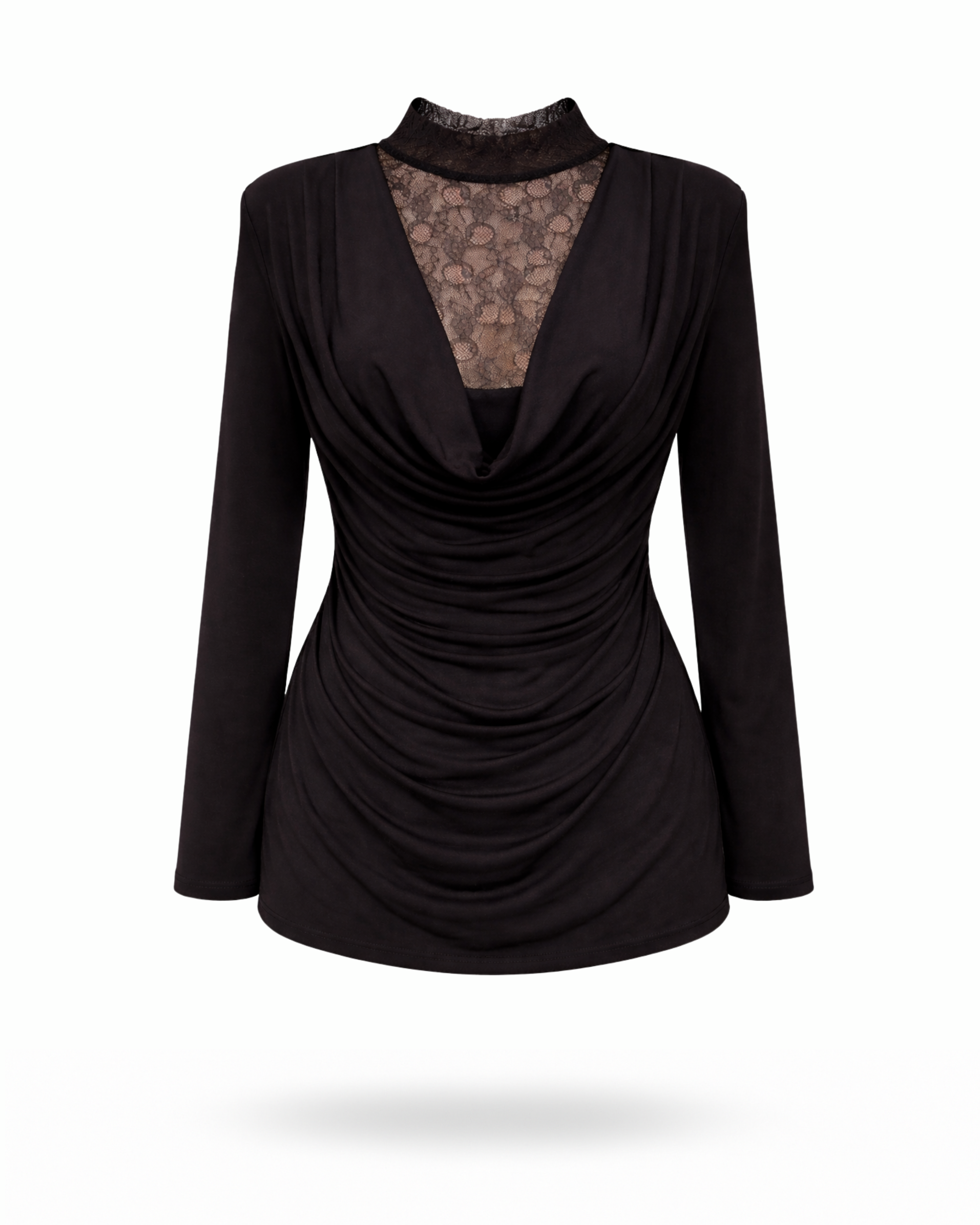 Curvy Shirt Waterfall Schwarz