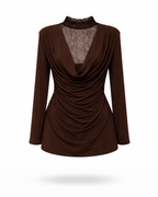 Curvy Shirt Waterfall Braun