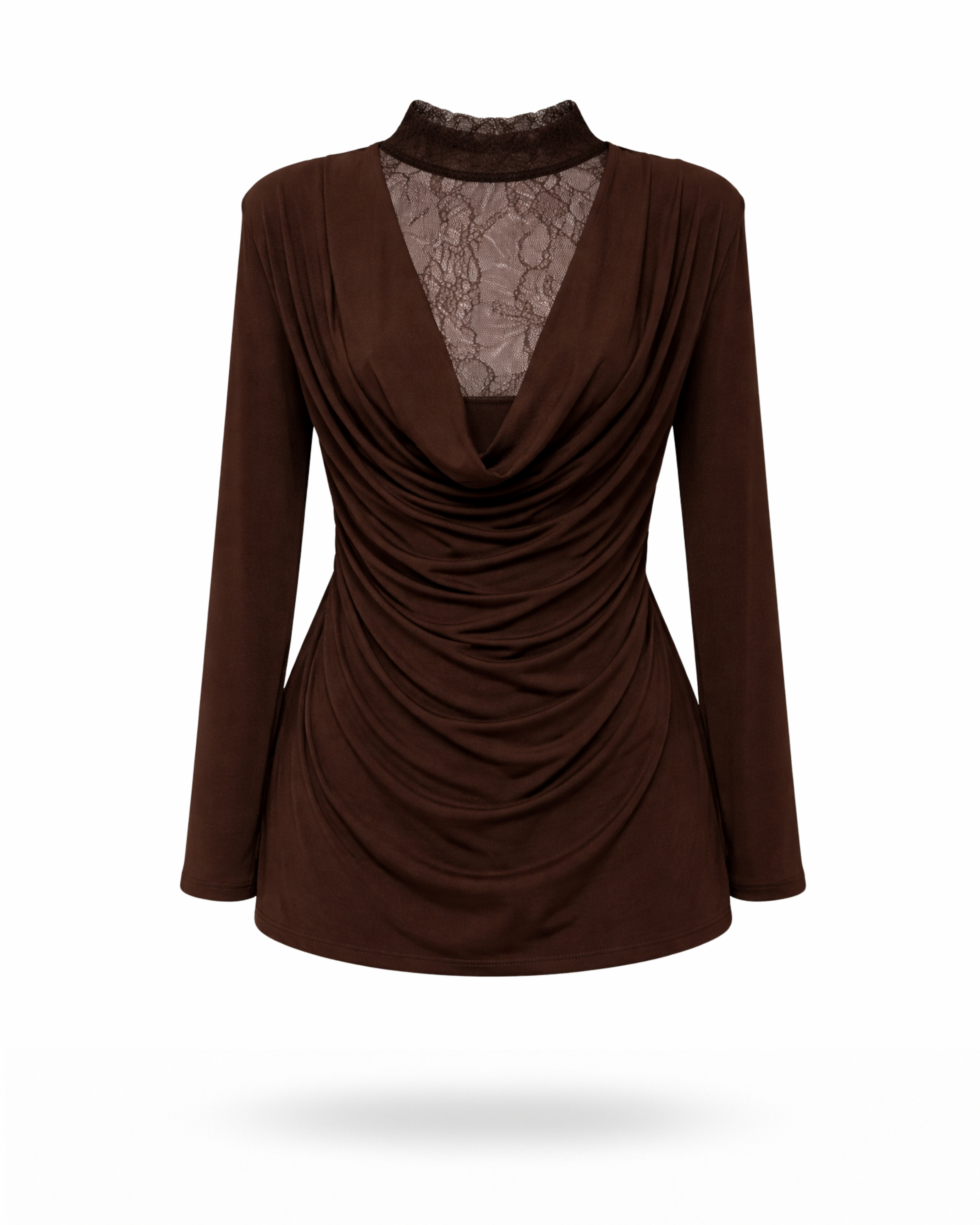 Curvy Shirt Waterfall Braun