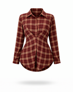 Curvy Karohemd Bordeaux
