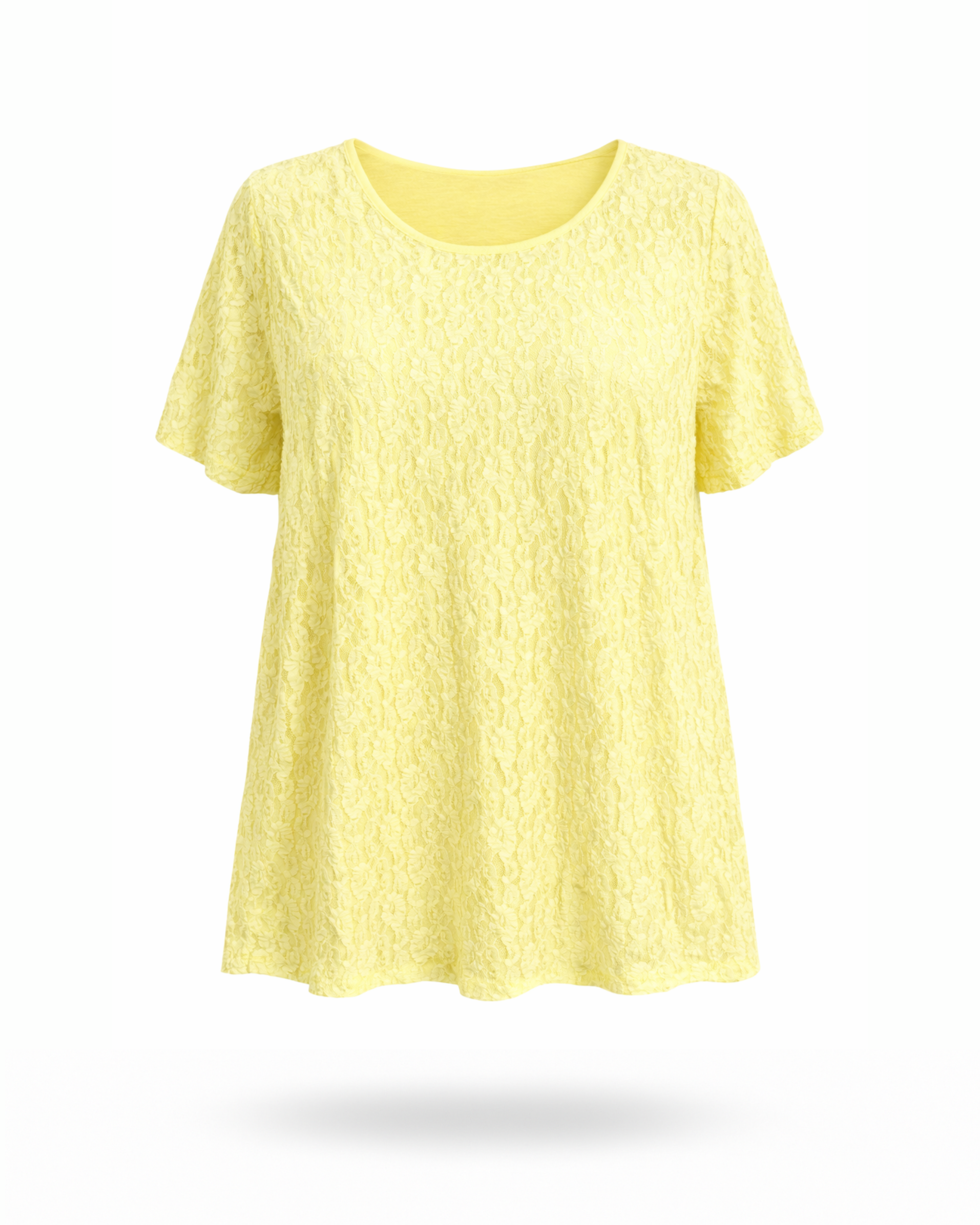 Curvy T-Shirt Spitze Gelb