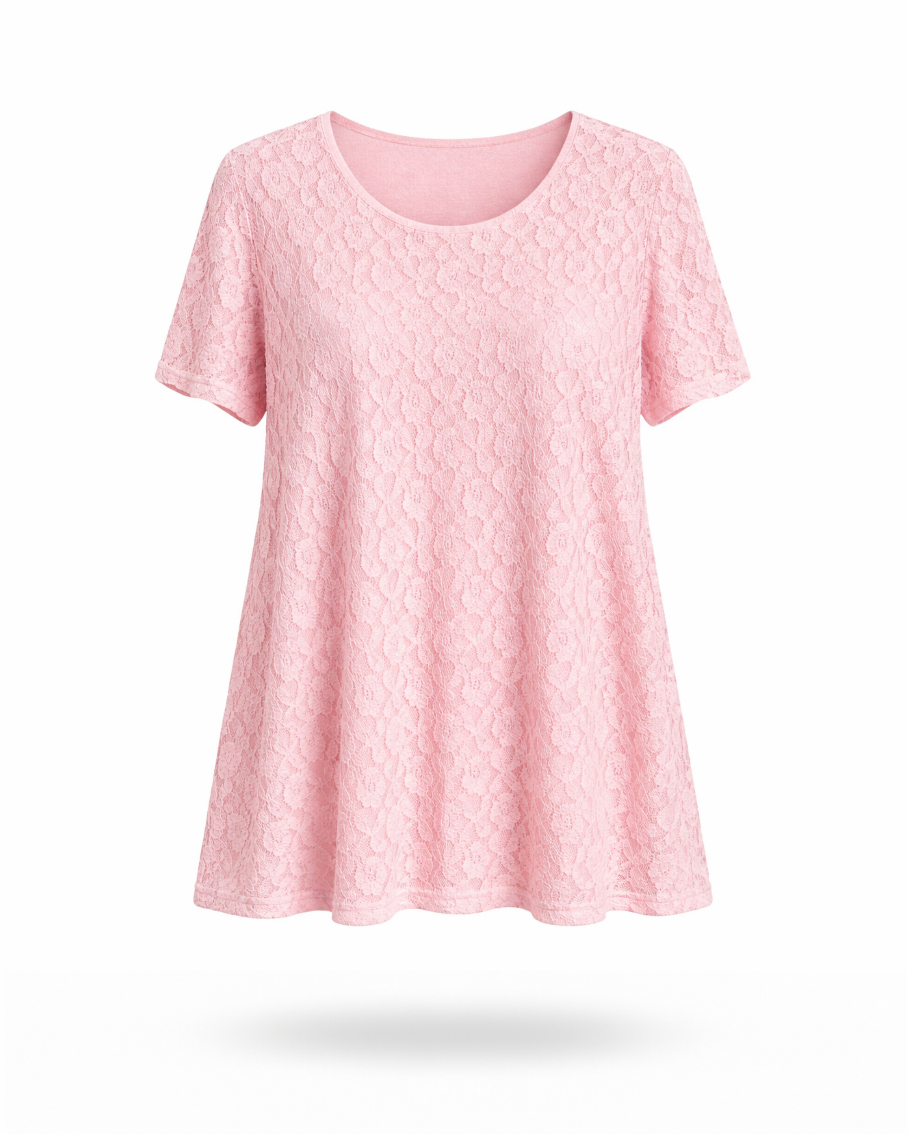 Curvy T-Shirt Spitze Rosa