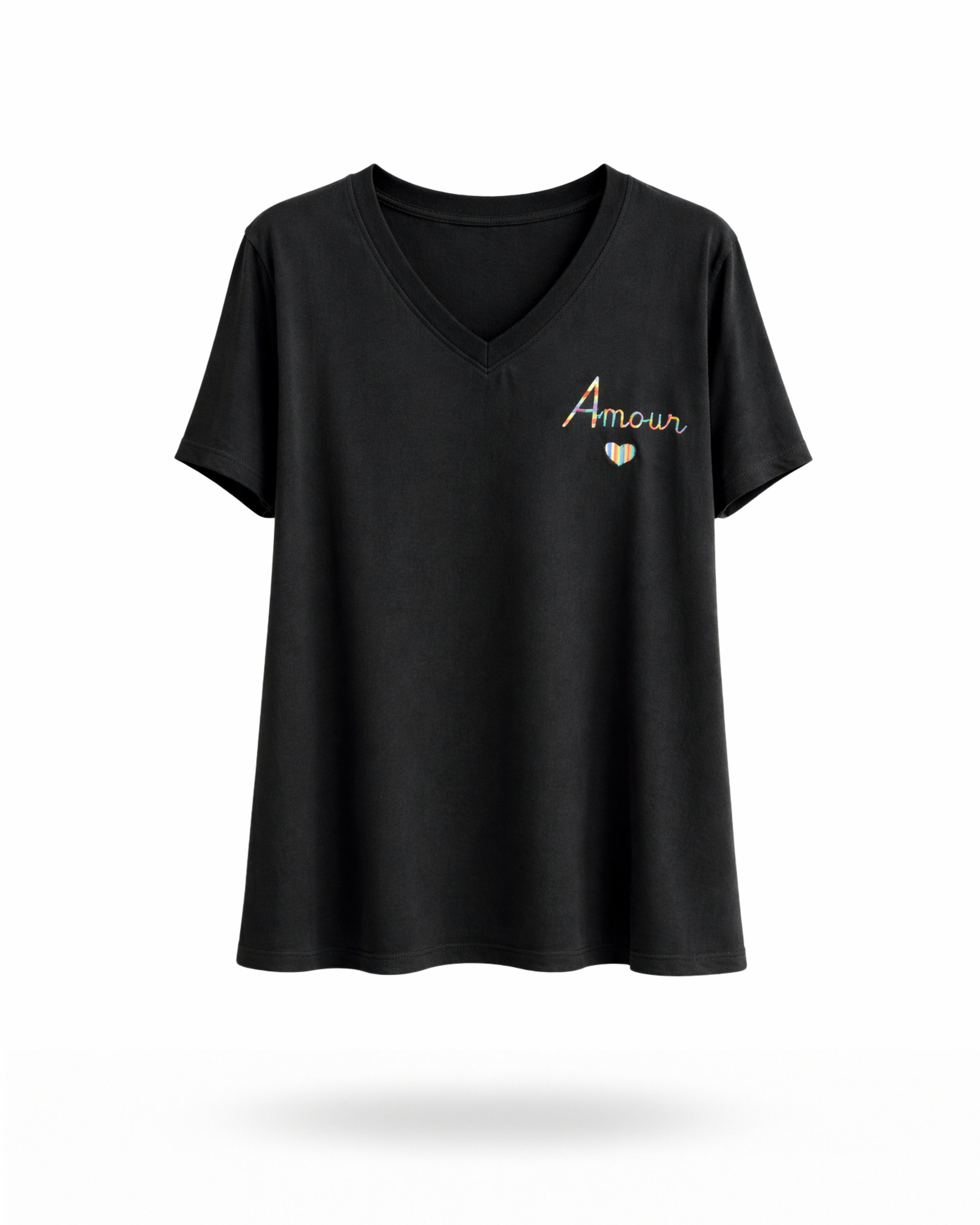 Curvy T-Shirt Amour Schwarz
