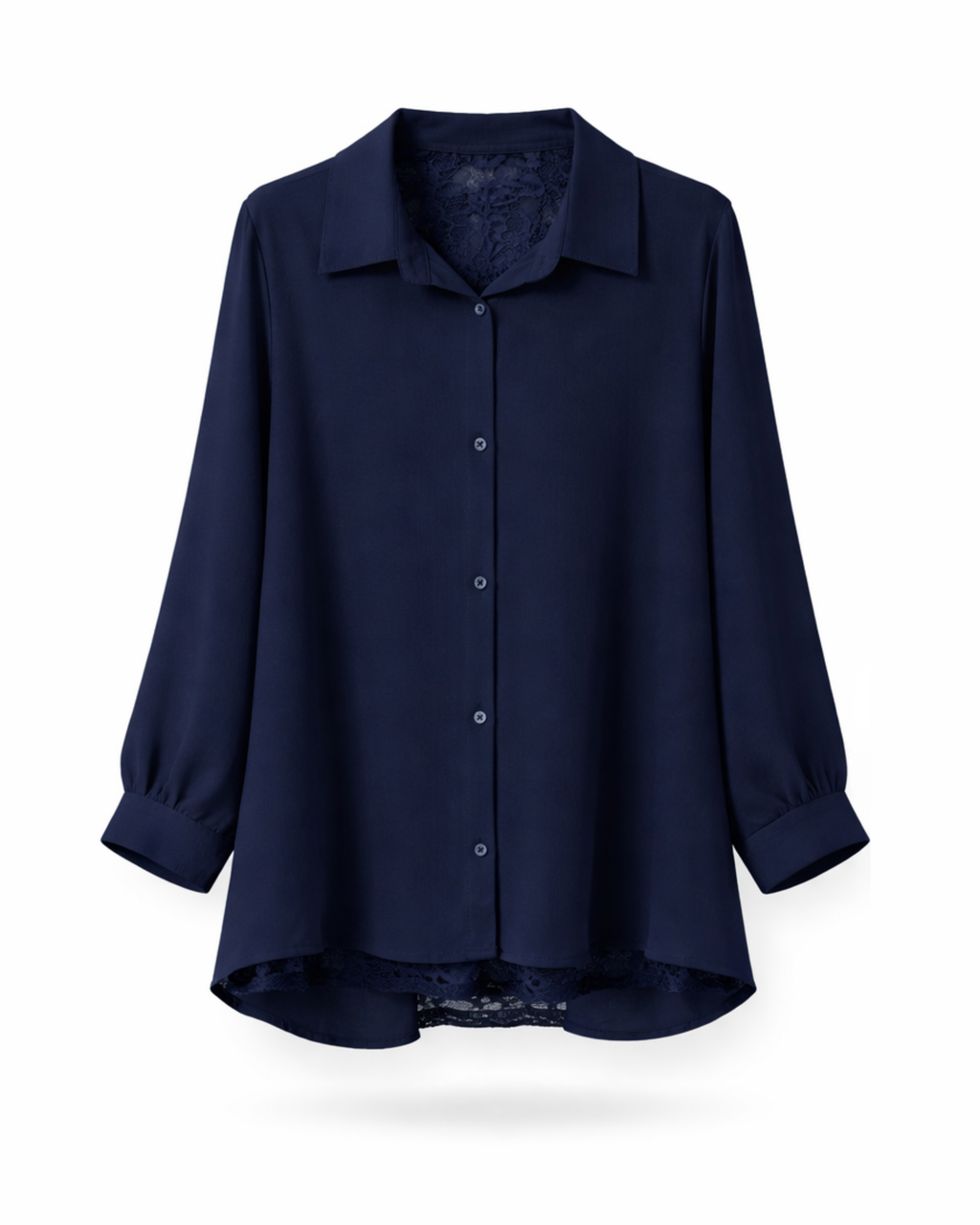 Curvy Blluse Spitze  Navy