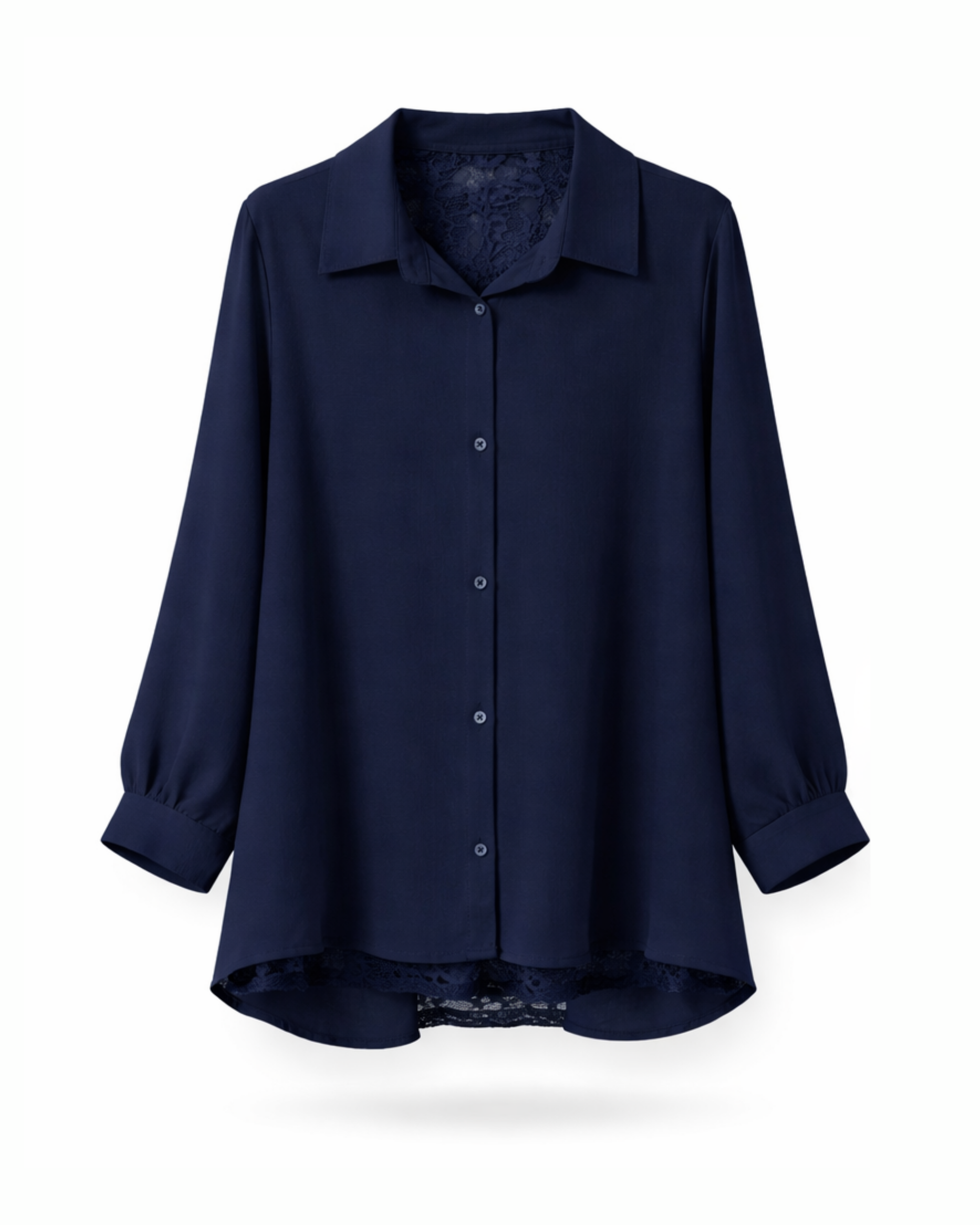 Curvy Blluse Spitze  Navy