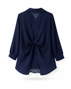 Curvy Blluse Spitze  Navy