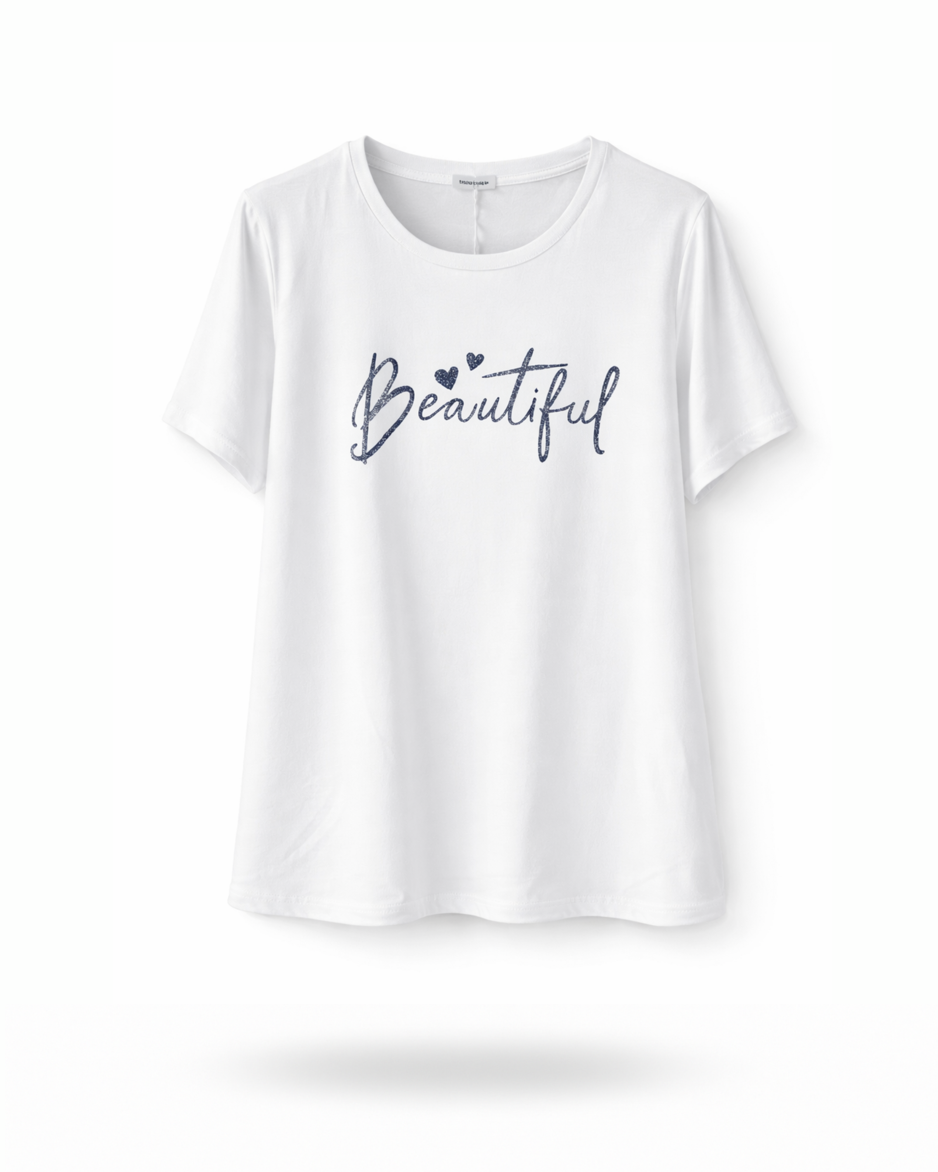 Curvy T-Shirt Beautiful Weiß