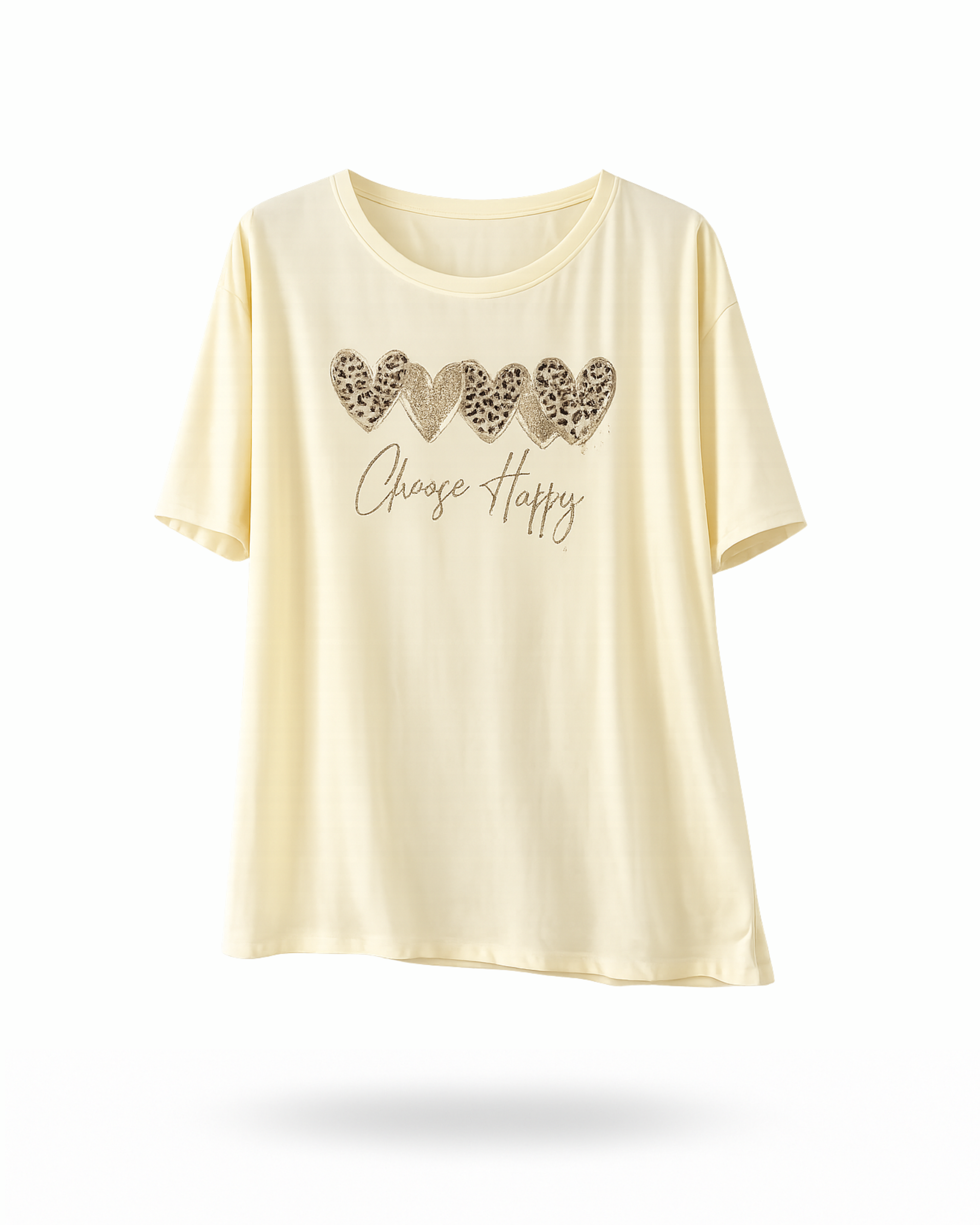 T-Shirt Choose Happy Gelb