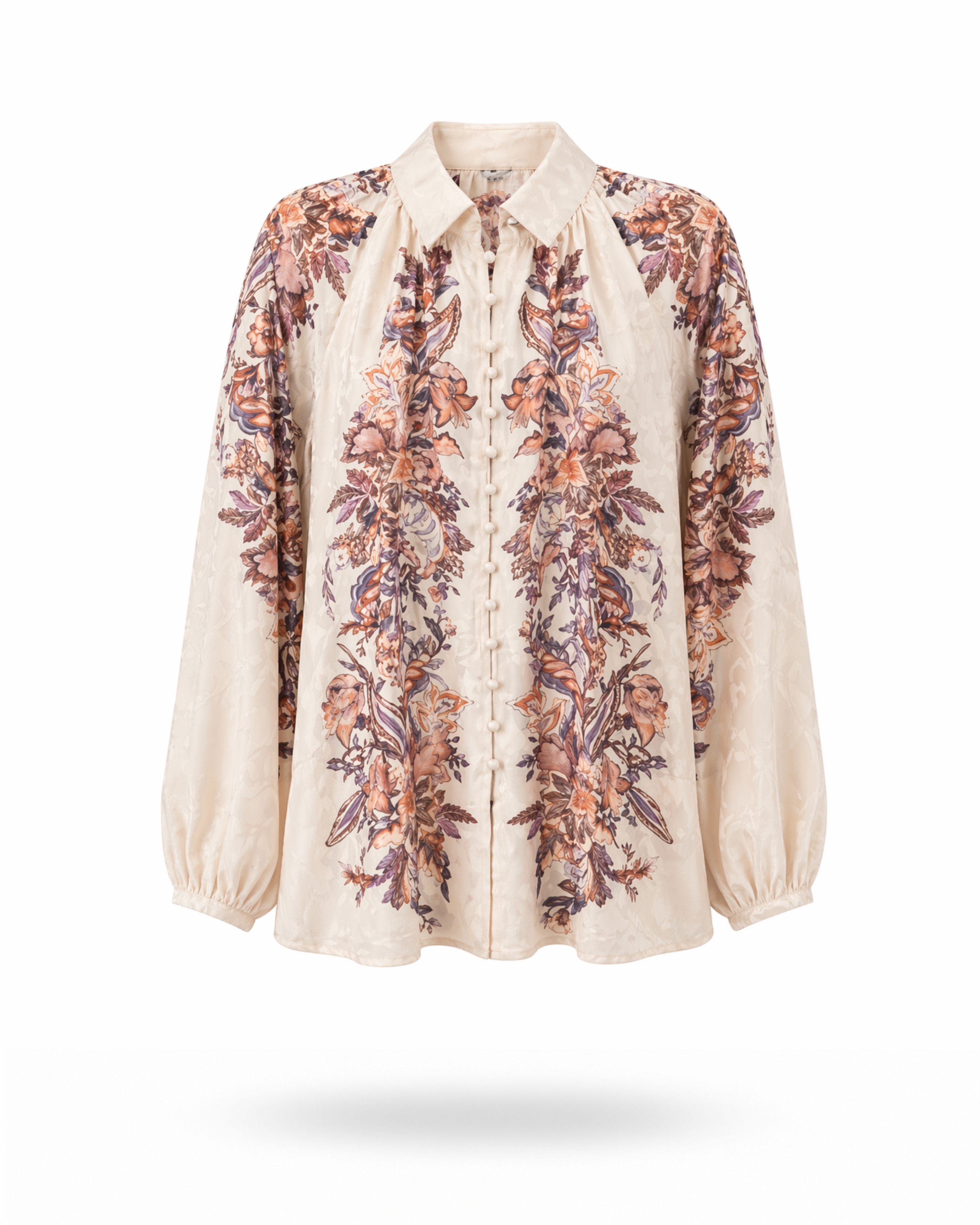 Bluse Muster Beige