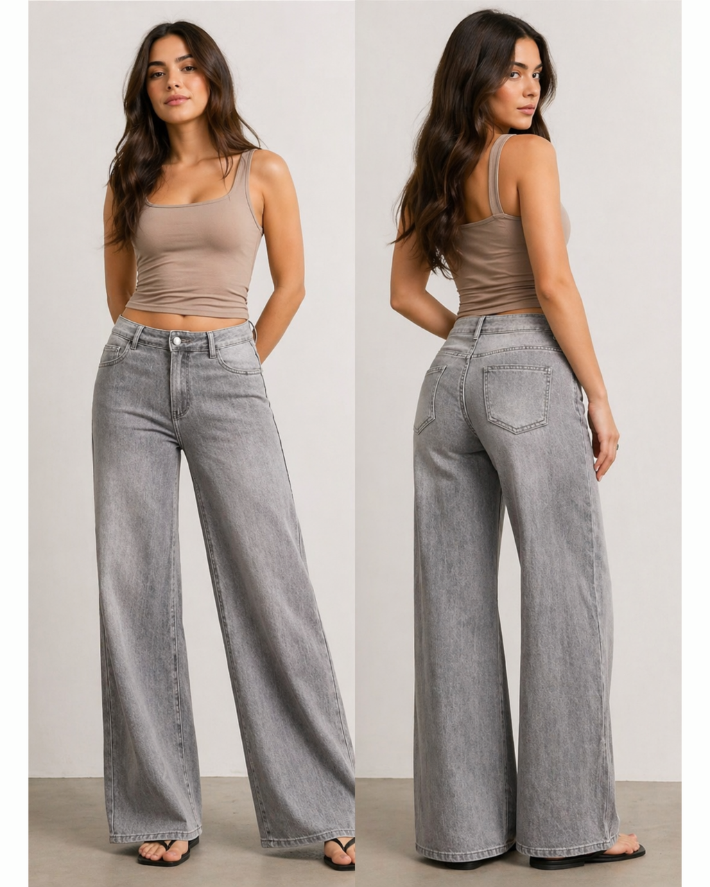 Weite Jeans Grau