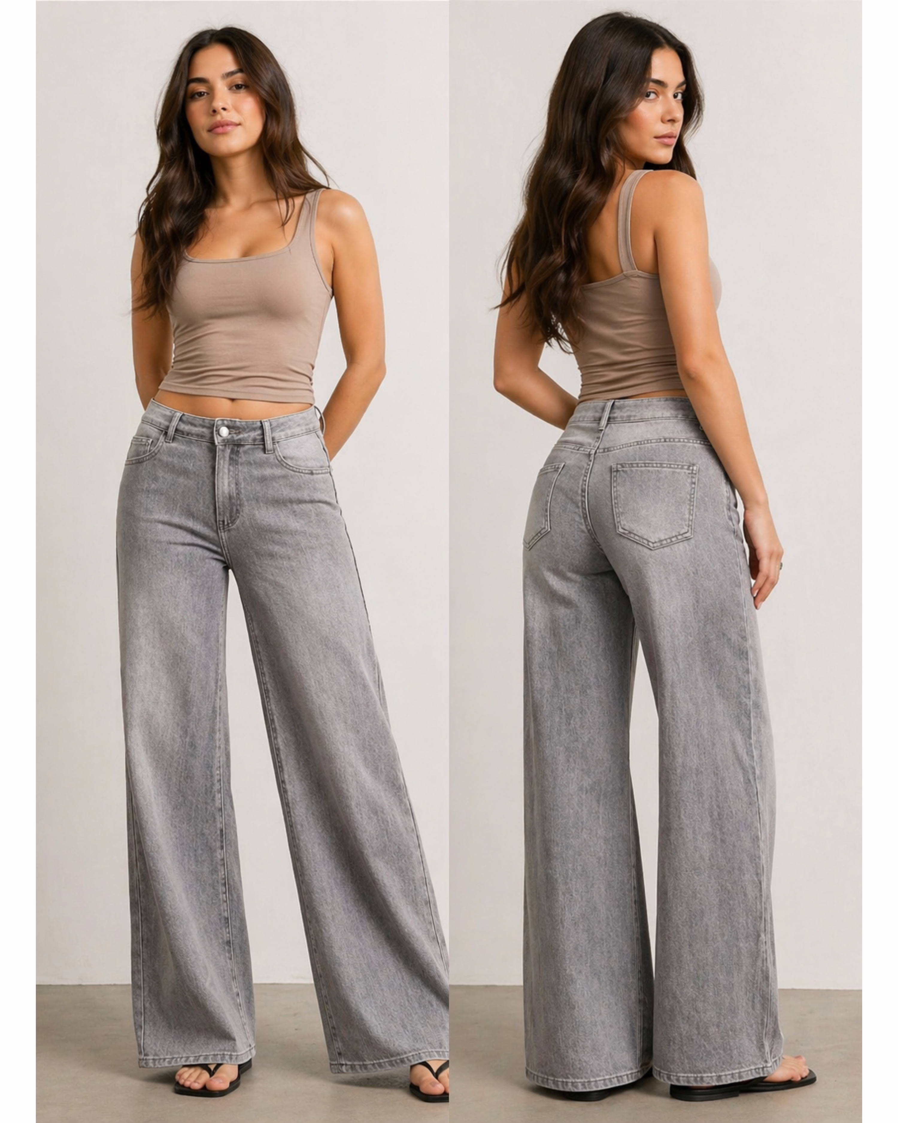 Weite Jeans Grau