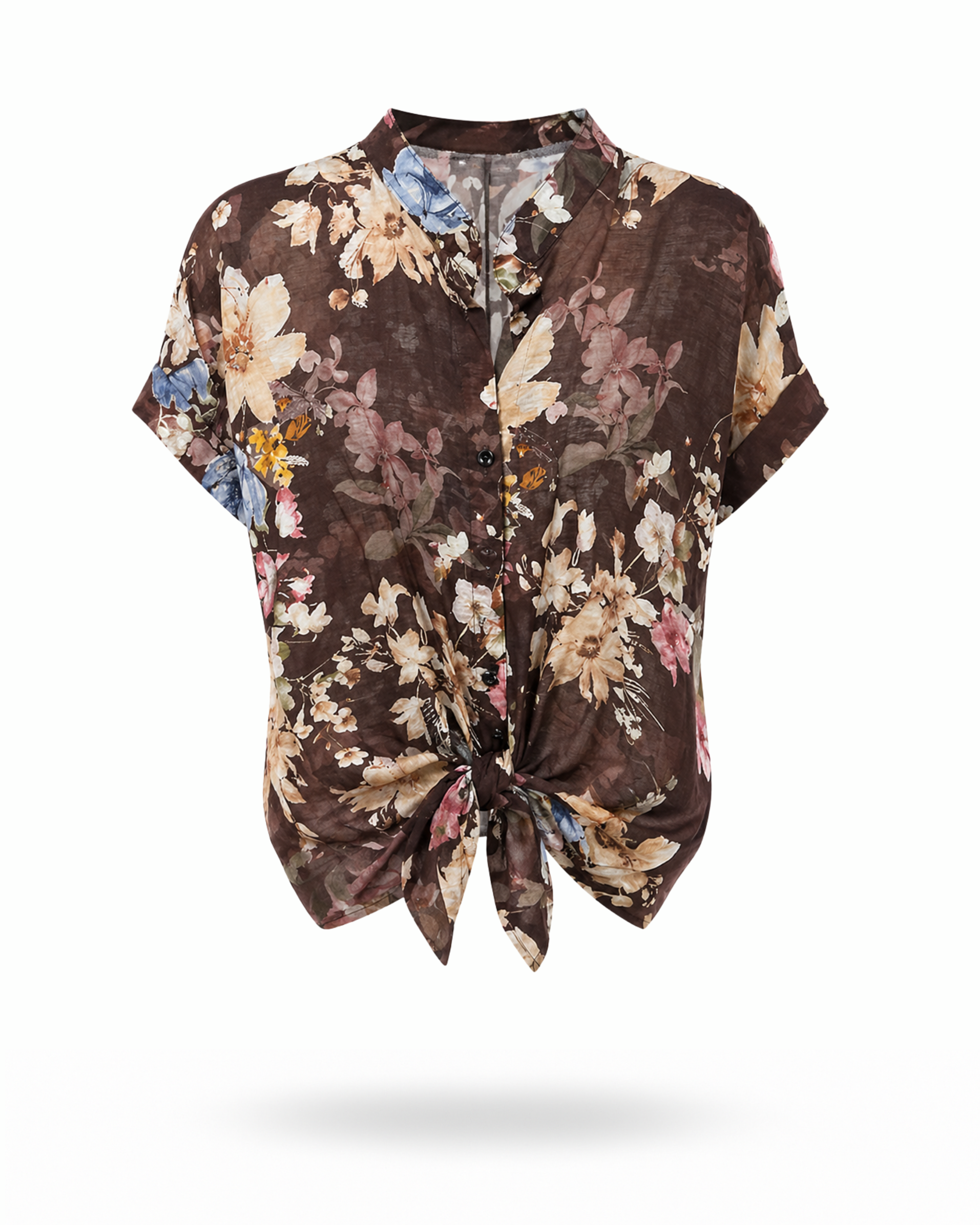 Bluse Blumen Braun