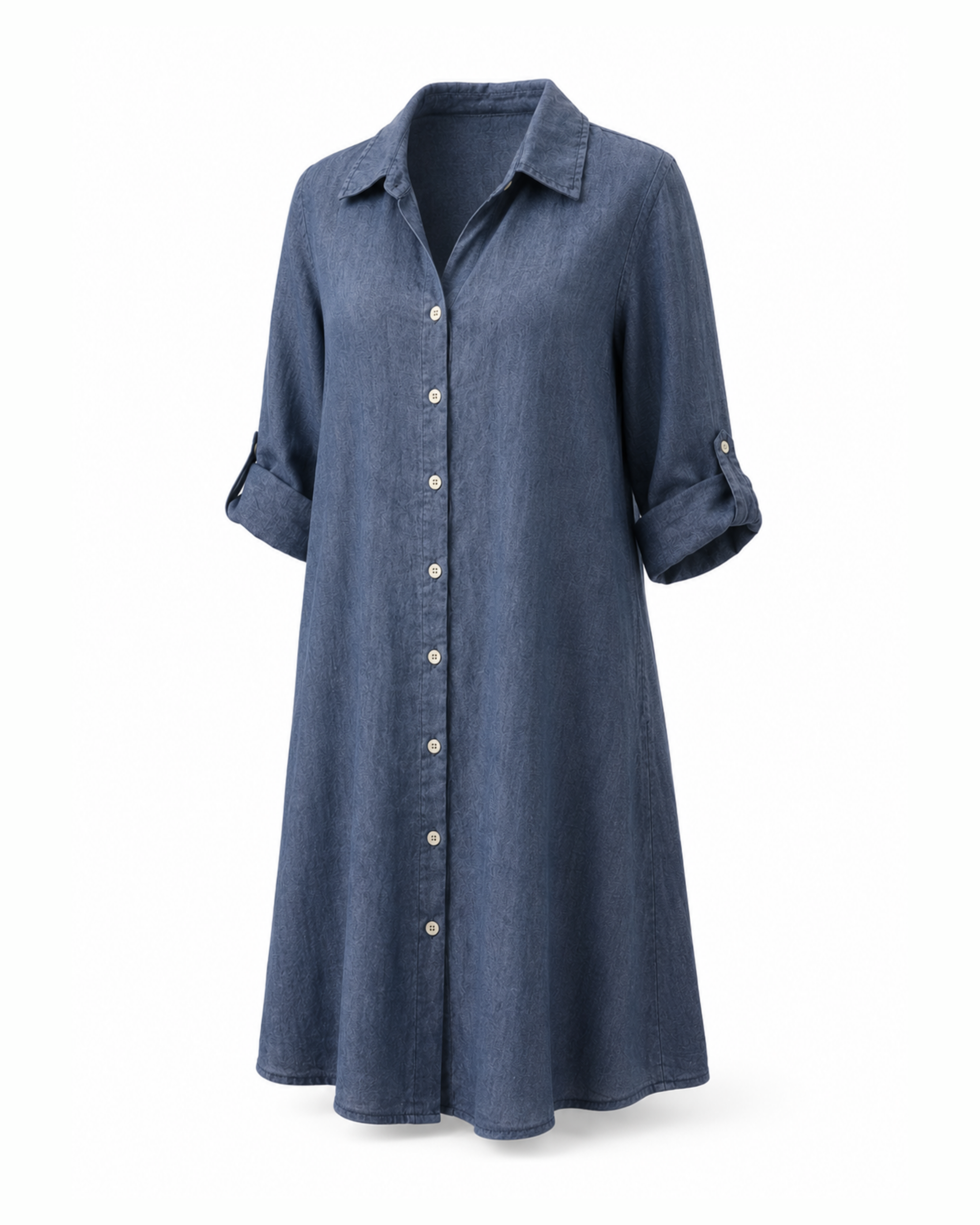Leinen Hemdkleid Navy