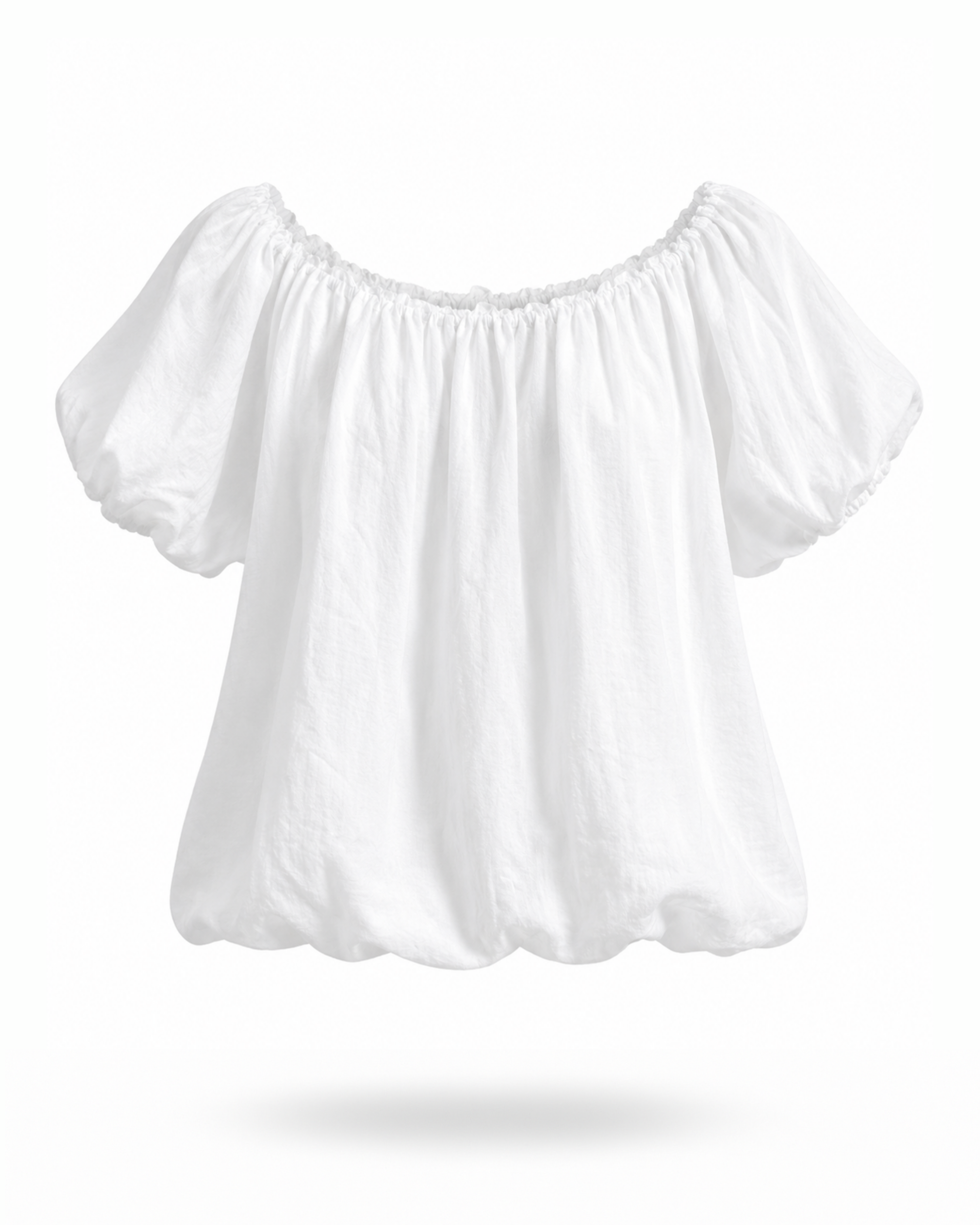 Bluse gerafft Weiß