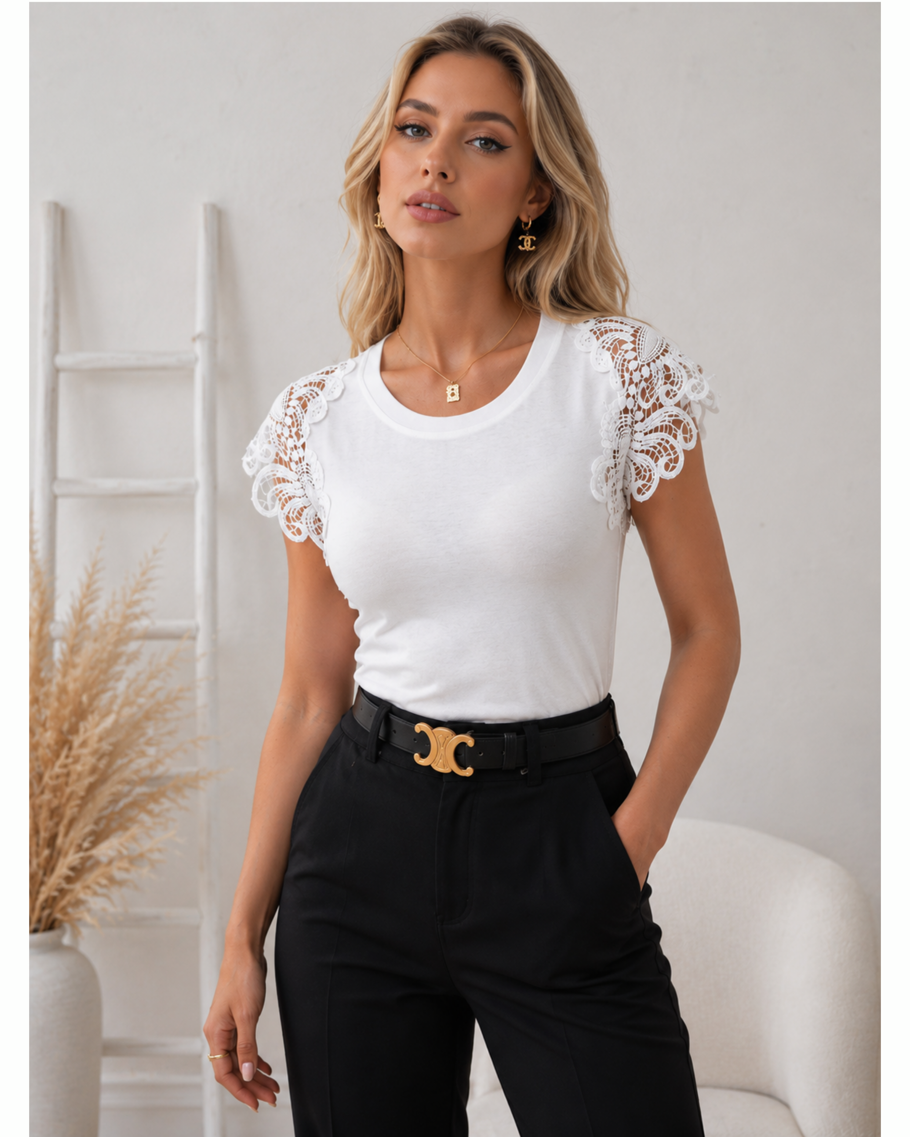 Shirt Spitze Weiß