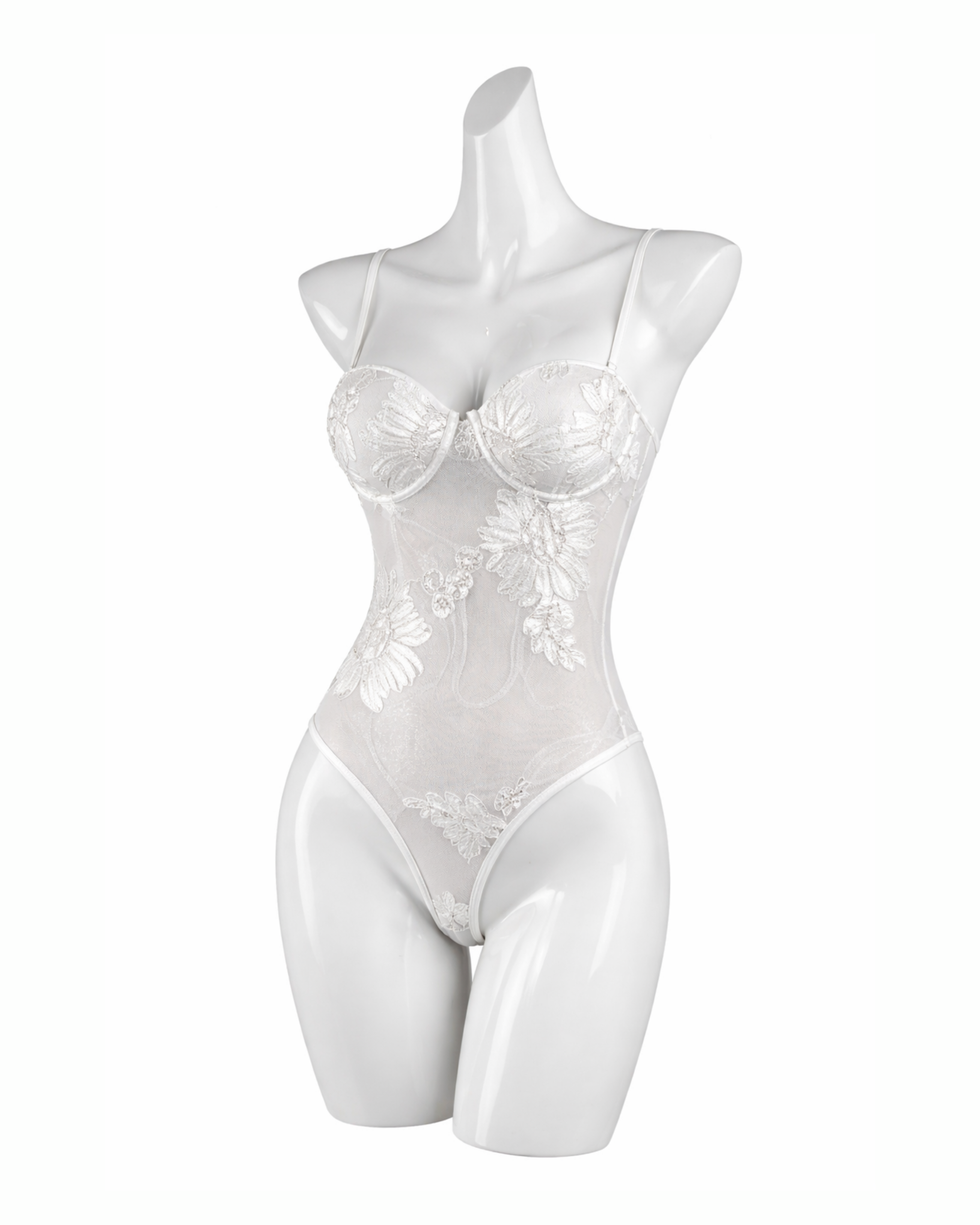 Body mit Stickerei Weiß