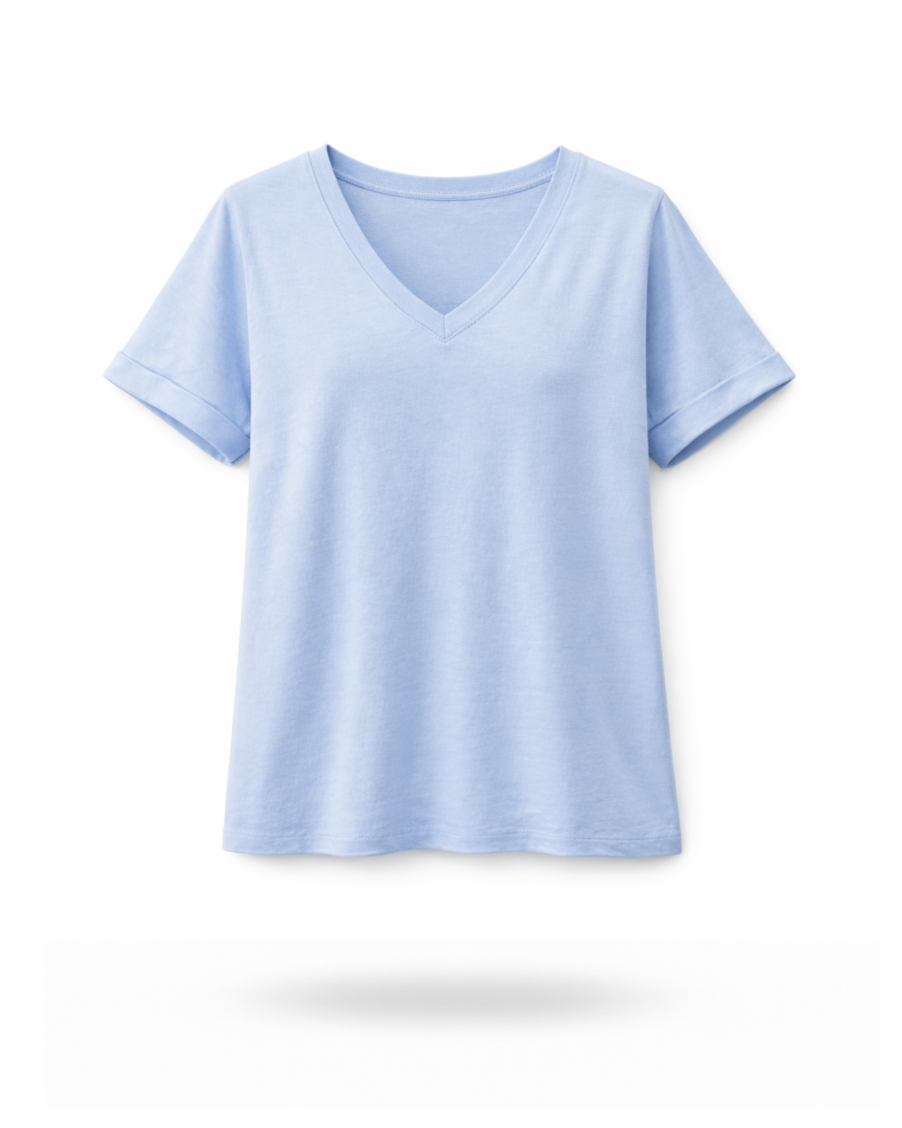 T-Shirt V-Ausschnitt Blau
